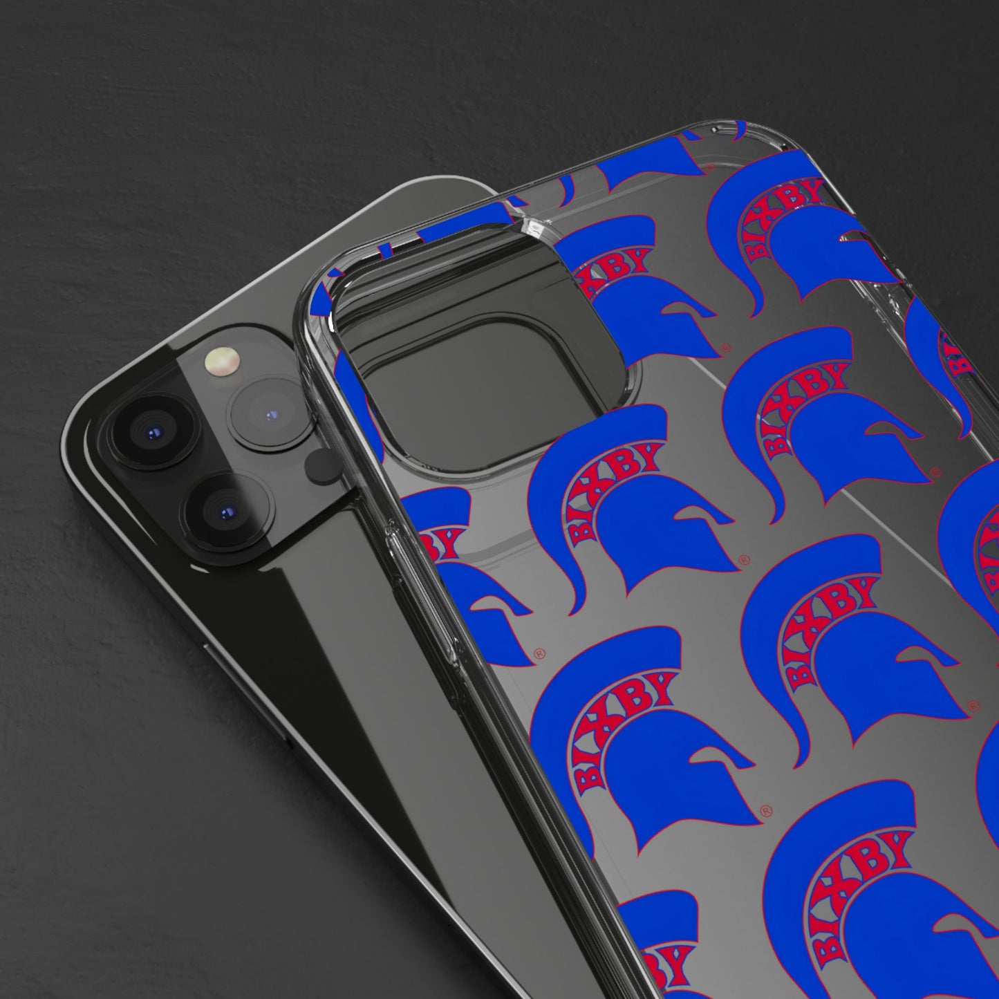 Spartan Blue Logo Clear Apple Phone Case