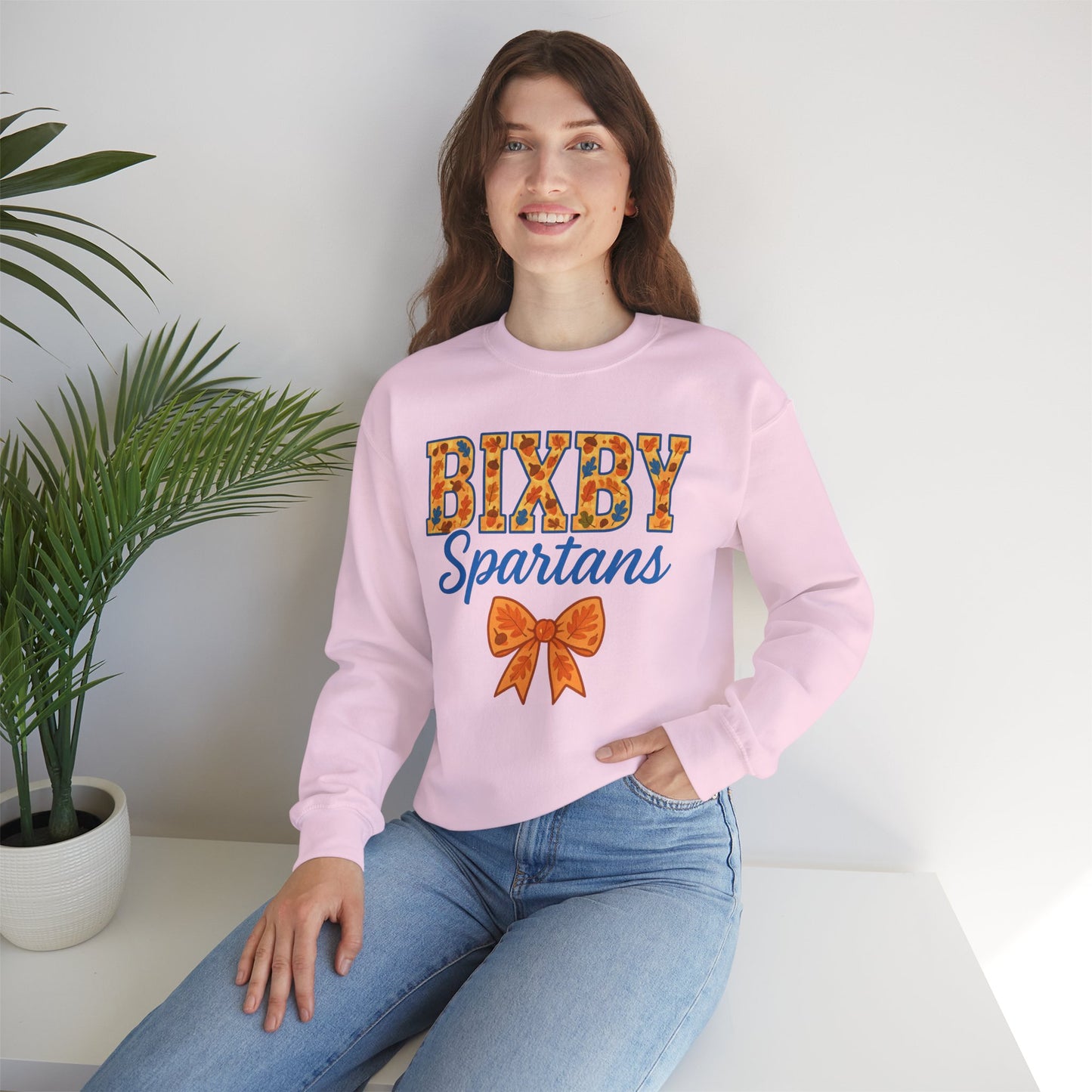 Bixby Spartans Fall Vibes Gildan Sweatshirt