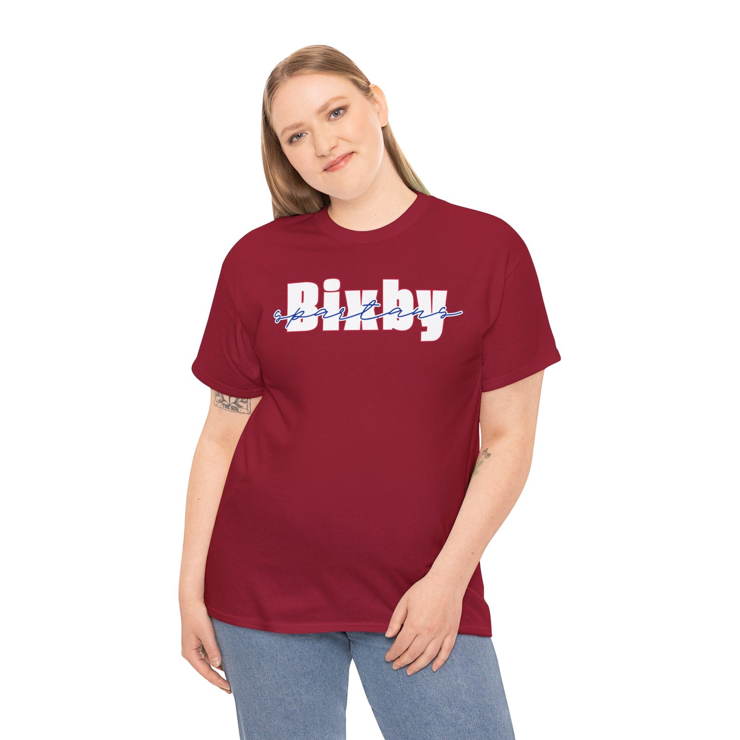 Bixby Spartans Cursive Gildan Tee