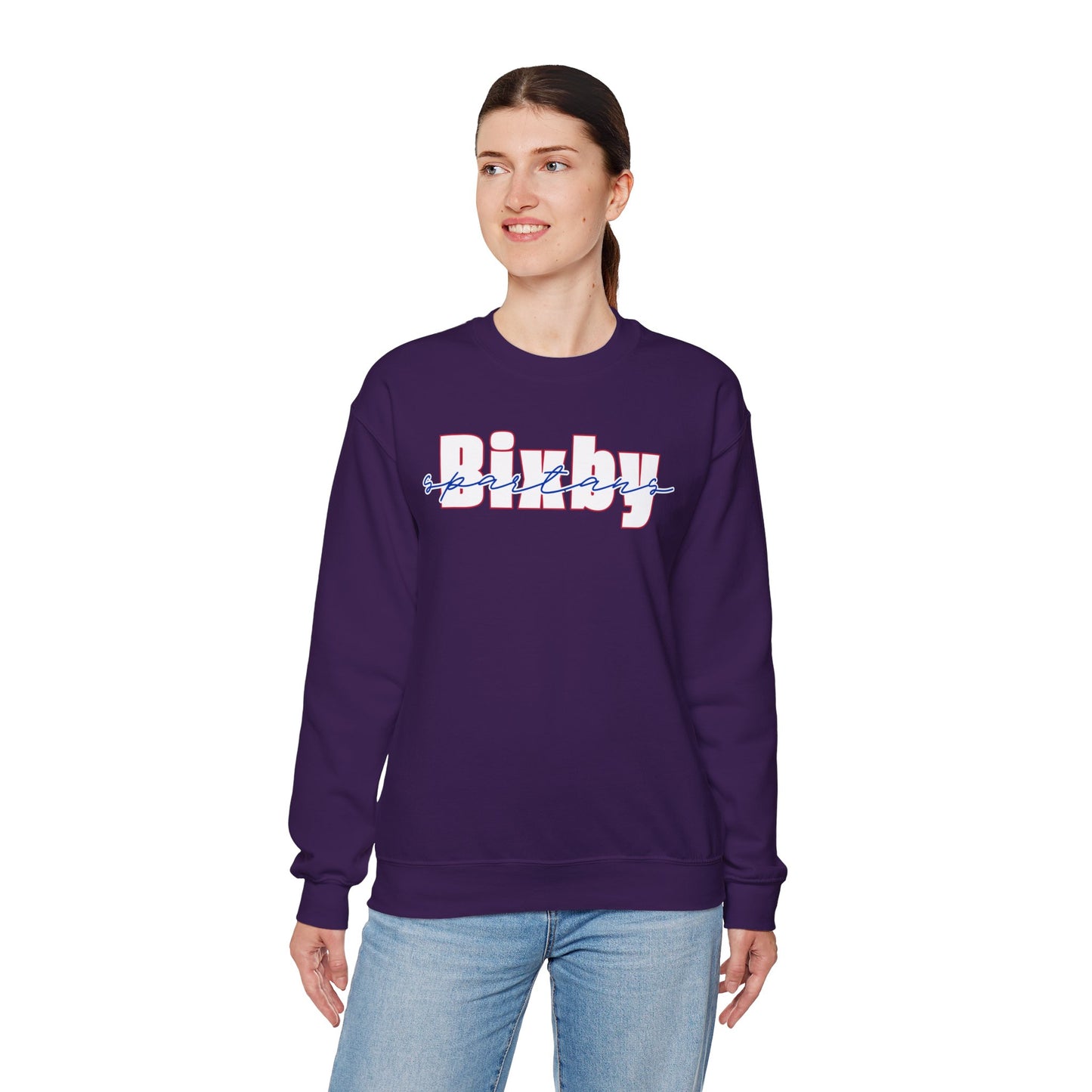 Bixby Spartans Cursive Gildan Sweatshirt