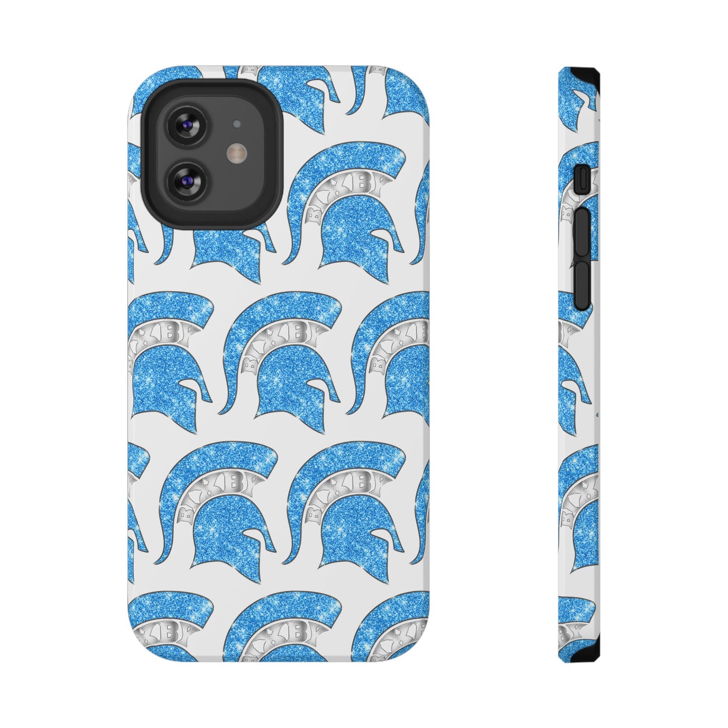 Bixby Spartan Blue Bling Logo Impact Resistant iPhone Case