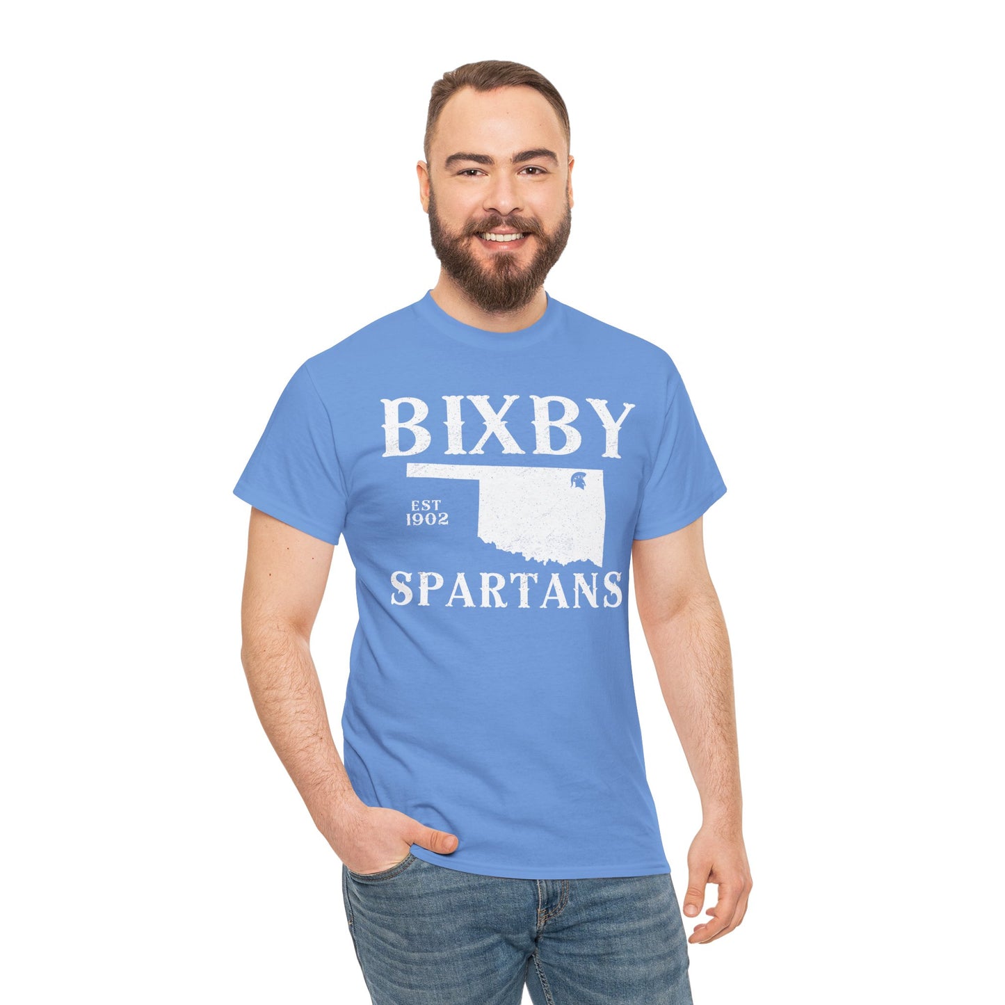 Bixby Oklahoma Spartans Distressed Grunge Effect Gildan Tee