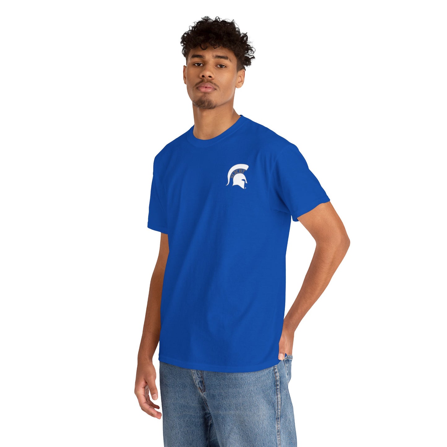 Spartan White Logo Gildan Tee