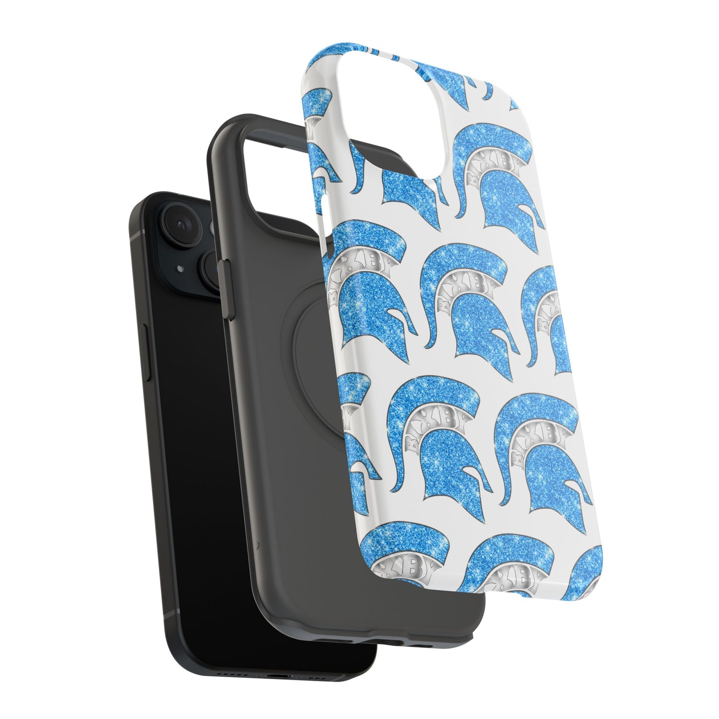Bixby Spartan Blue Bling Logo Impact Resistant iPhone Case