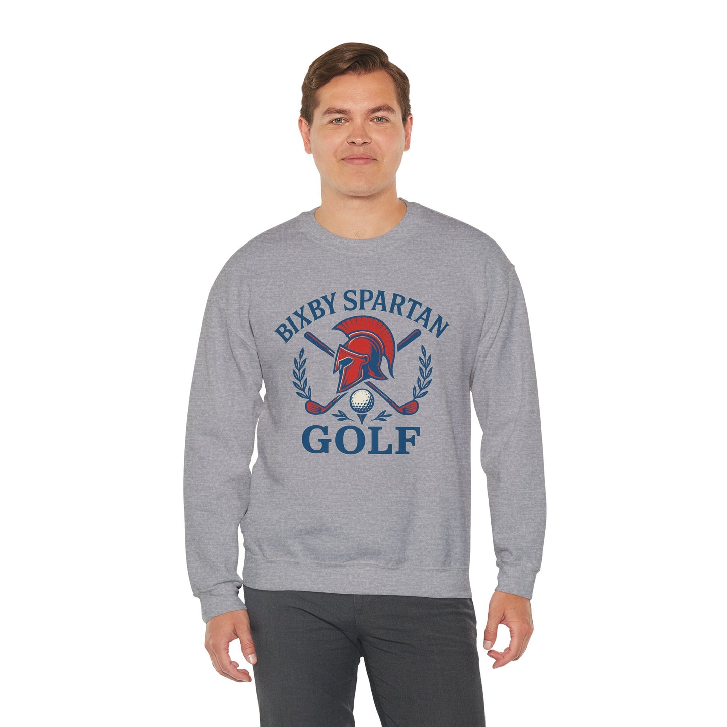 Bixby Spartan Golf Crest Gildan Sweatshirt