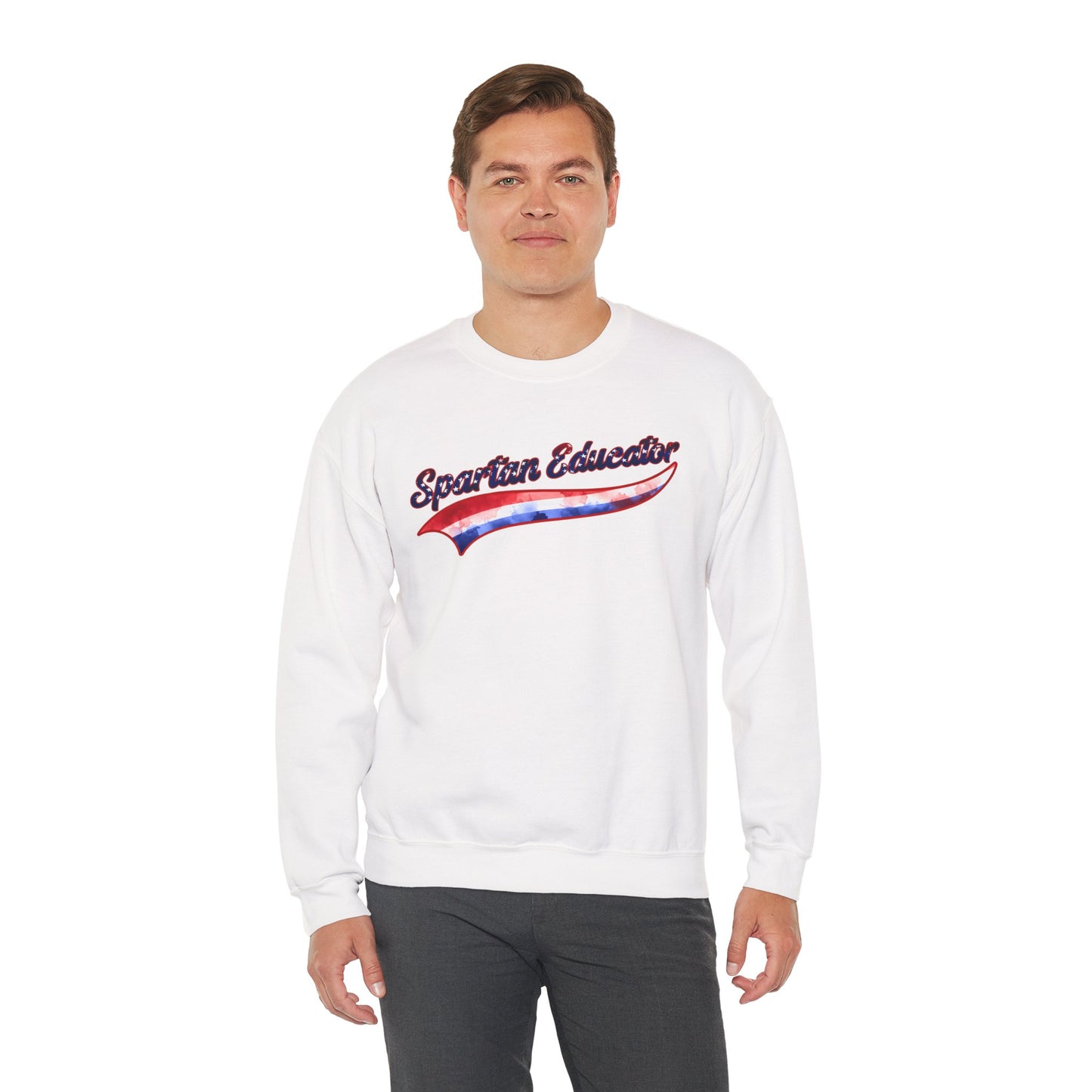 Spartan Educator Patriotic Design Gildan Sweatshirt