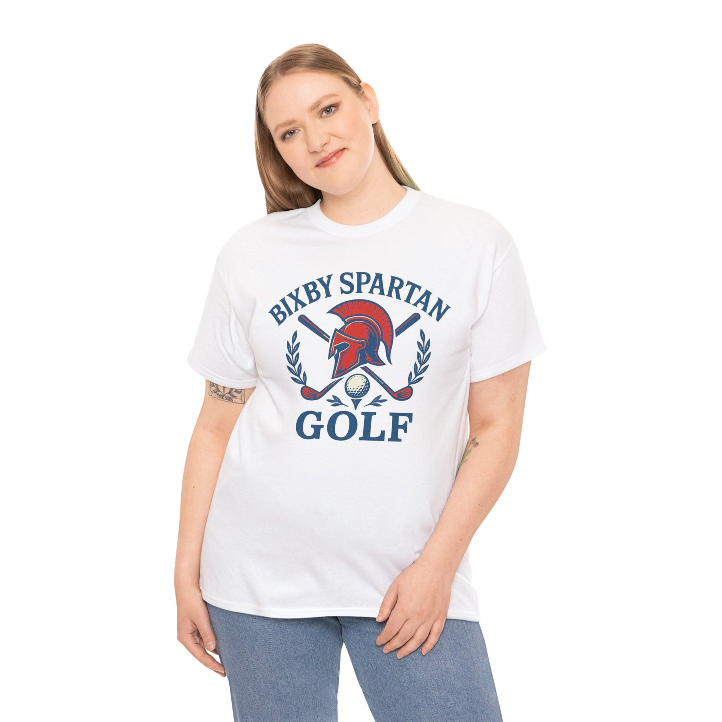 Bixby Spartans Golf Crest Gildan Tee
