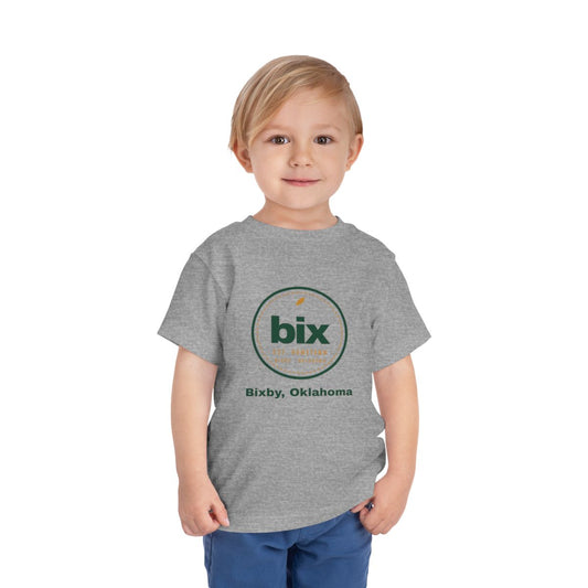 bix Stamp Bixby, Oklahoma Toddler Tee in Athletic Heather