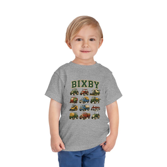 Bixby Farm Machines Toddler Tee in Athletic Heather