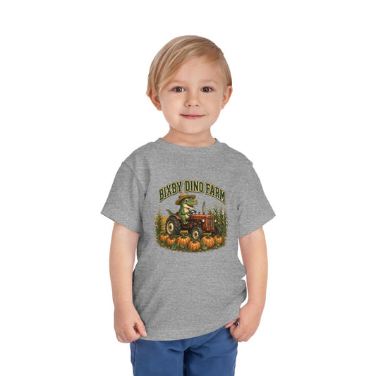 Bixby Dino Farm Toddler Tee in Athletic Heather