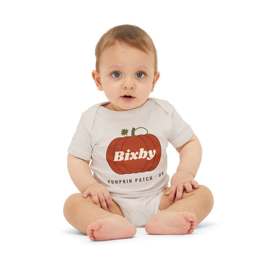 Bixby Pumpkin Patch Baby Bodysuit in Heather Dust