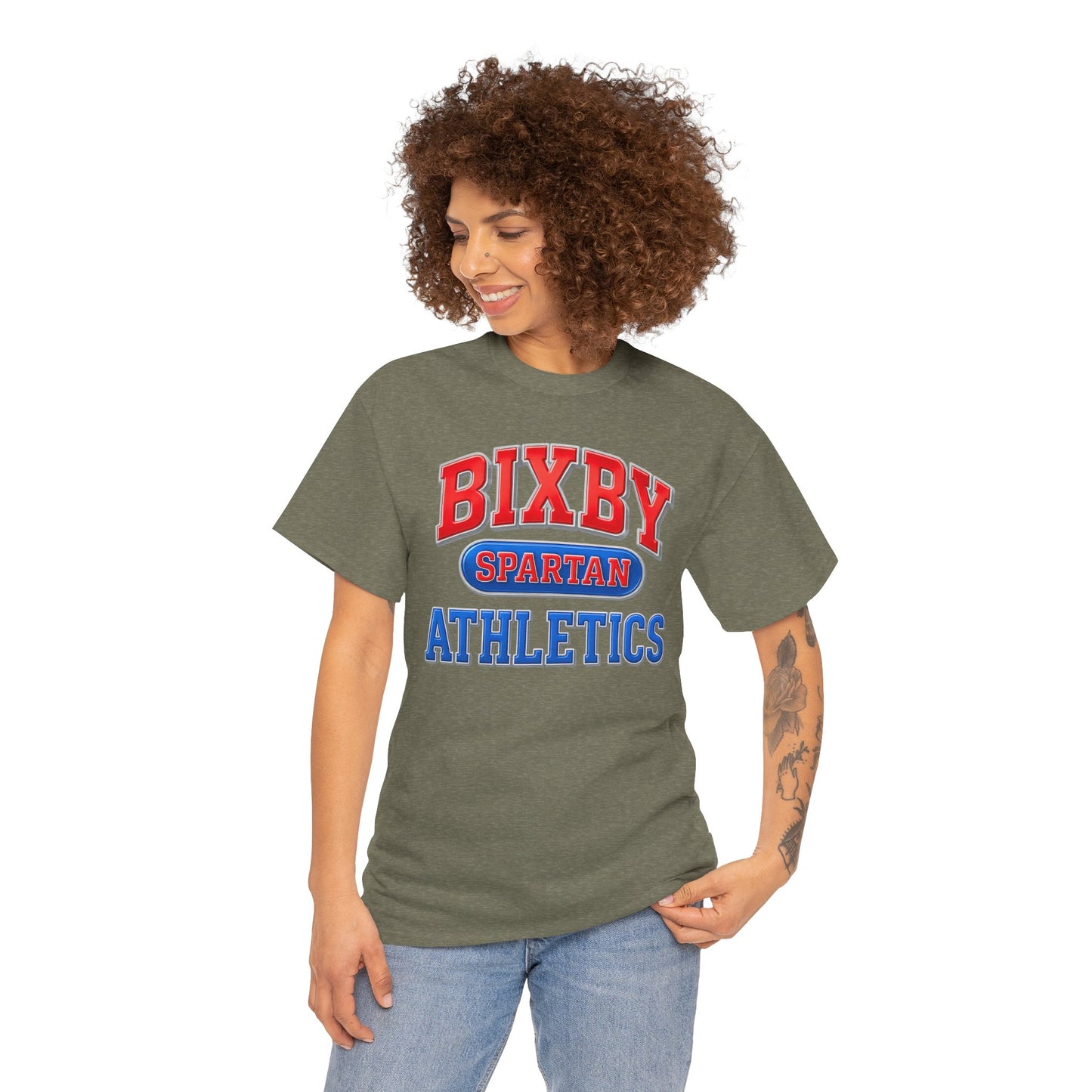 Bixby Spartan Athletics Metallic Gildan Tee