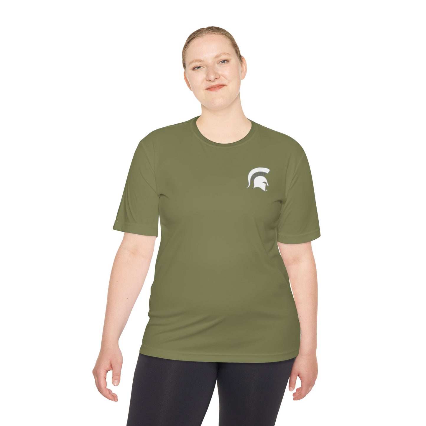 Spartan White Logo Adult Sport-Tek Tee