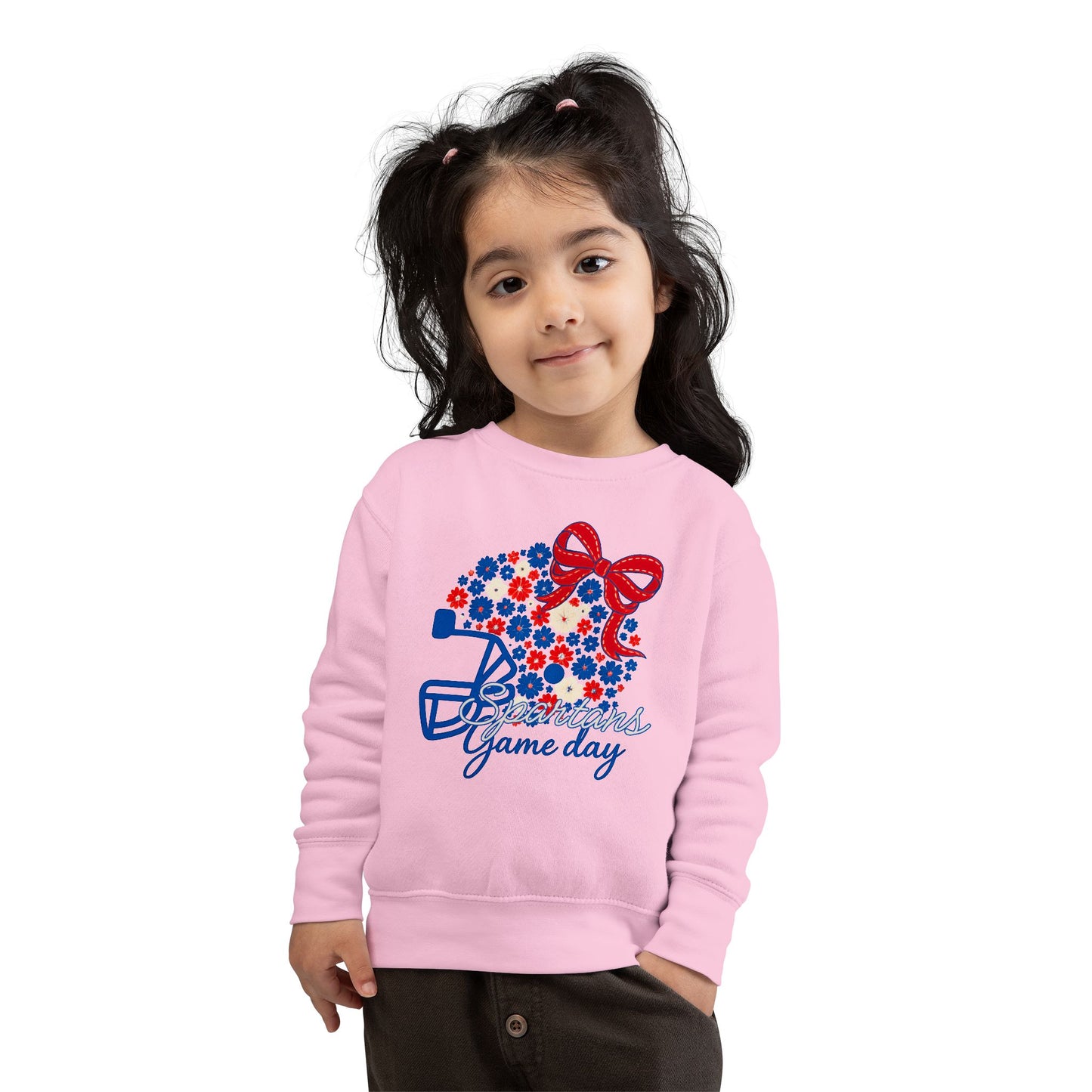 Bixby Spartans Gameday Floral Helmet Toddler Rabbit Skins Sweatshirt