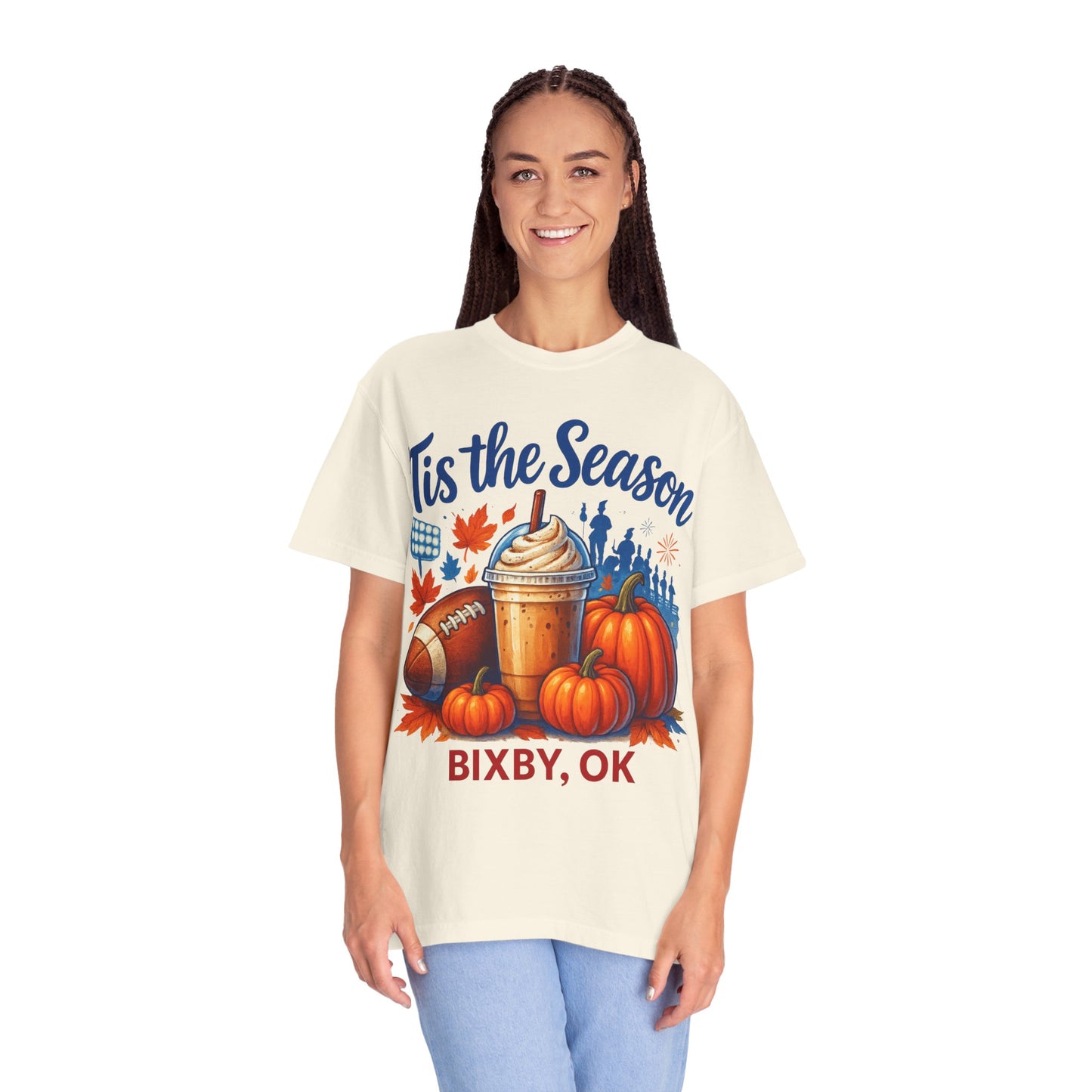 Bixby Football Mom Pumpkin Spice Vibes Comfort Colors Tee