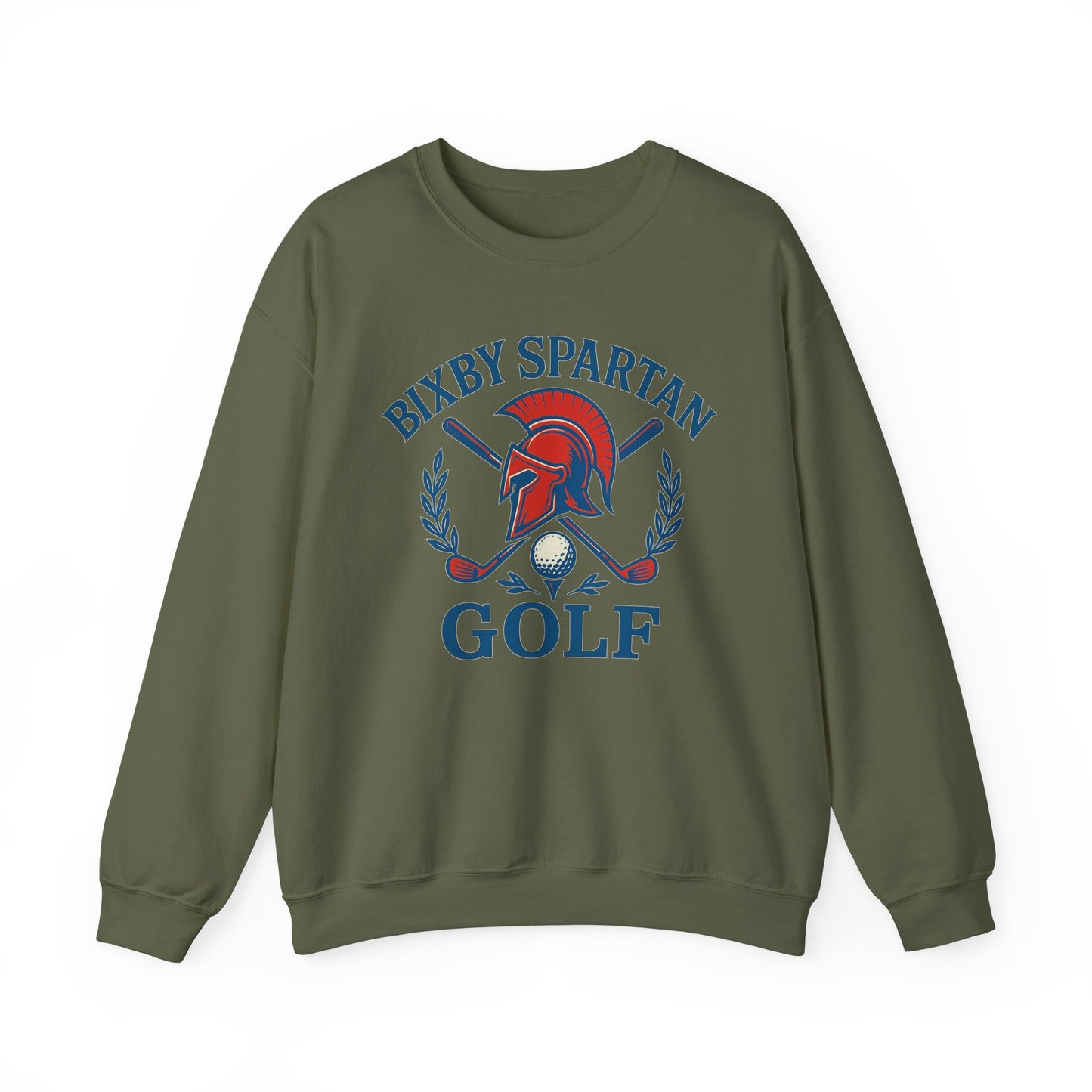 Bixby Spartan Golf Crest Gildan Sweatshirt
