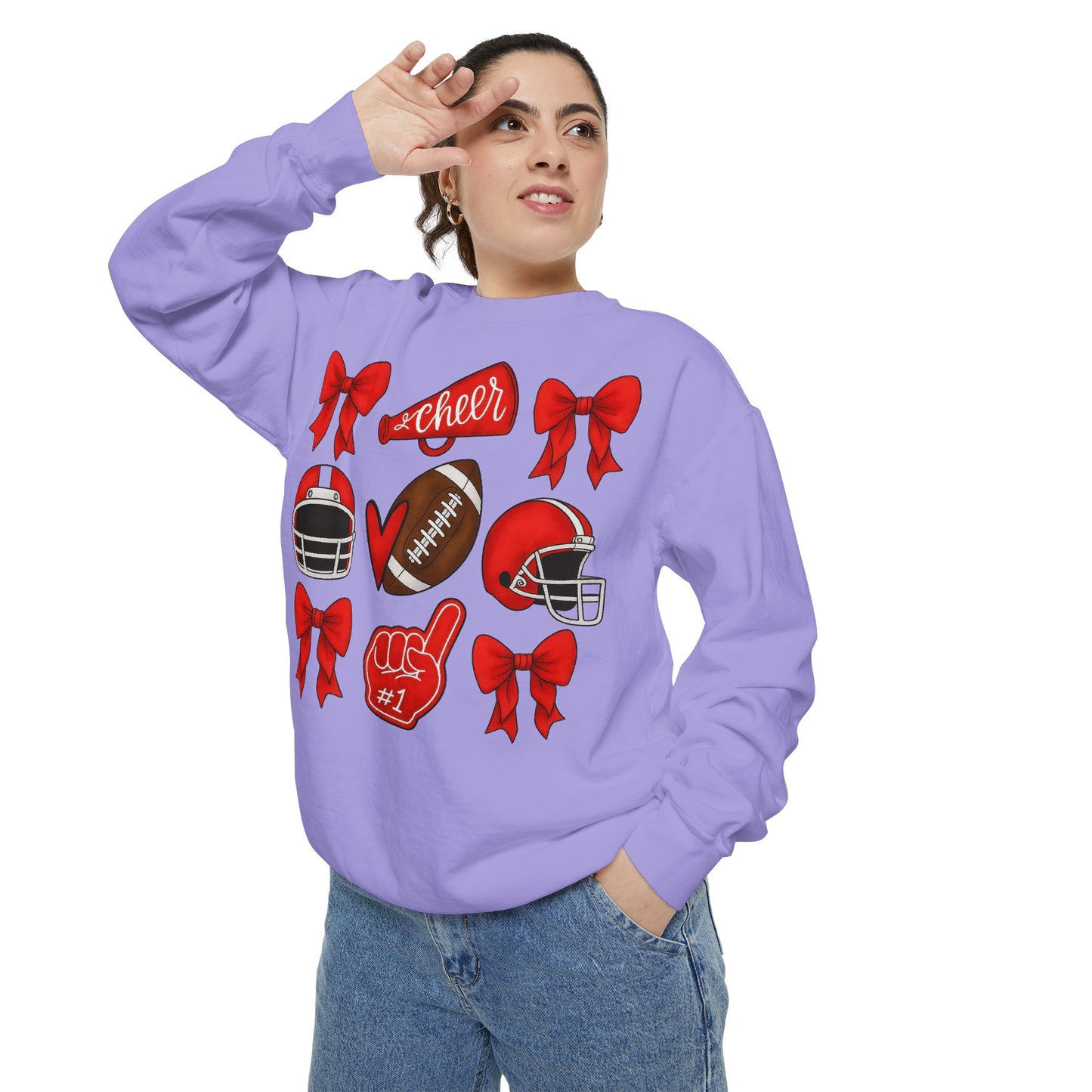 Bixby Spartan Cheer & Football Comfort Colors Sweatshirt