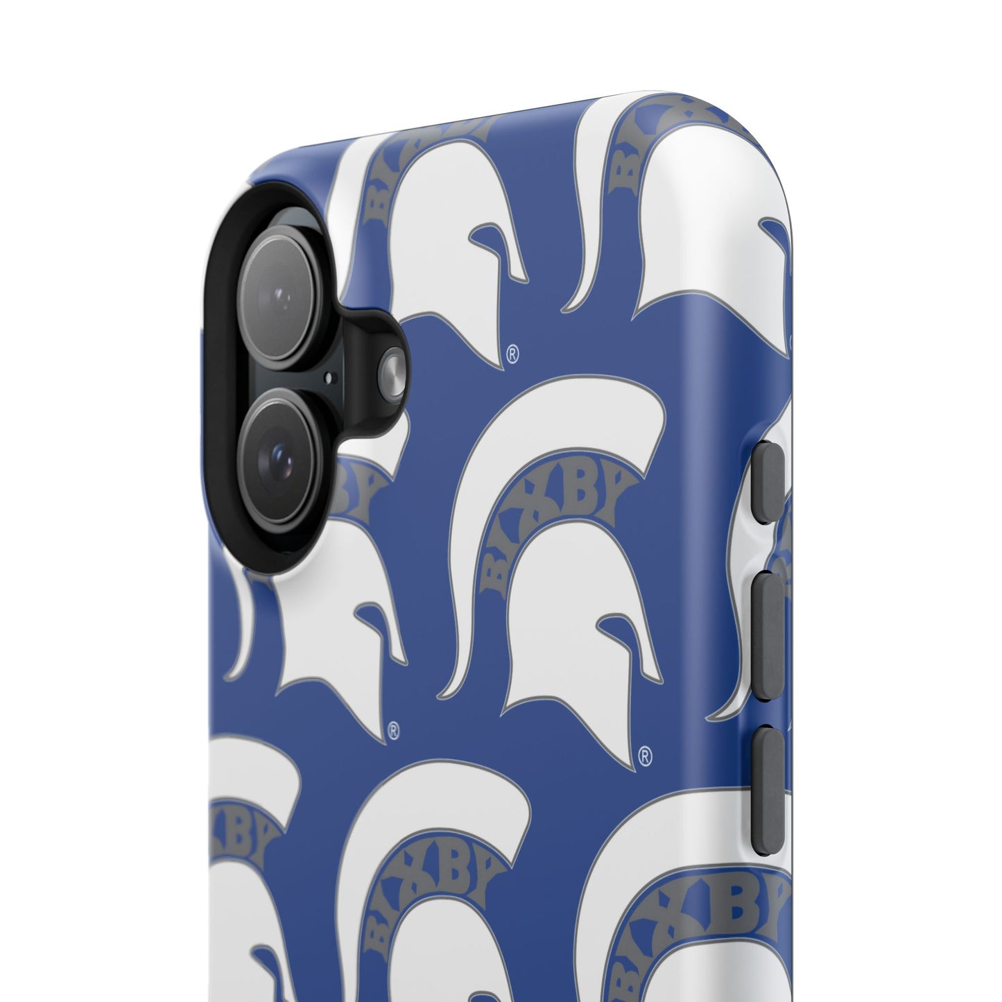 Bixby Spartan White Logo Impact Resistant iPhone Case