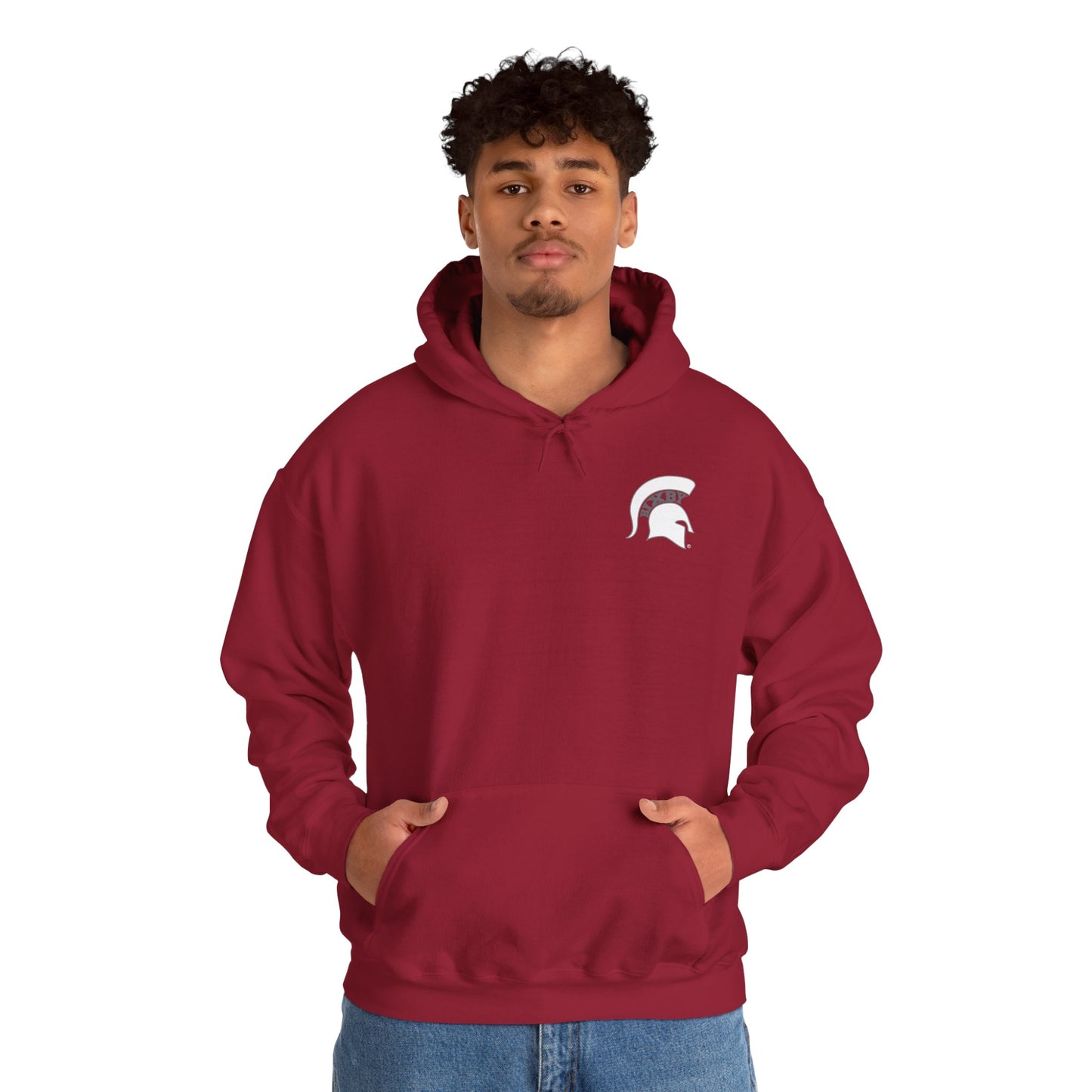 Spartan White Logo Gildan Hoodie