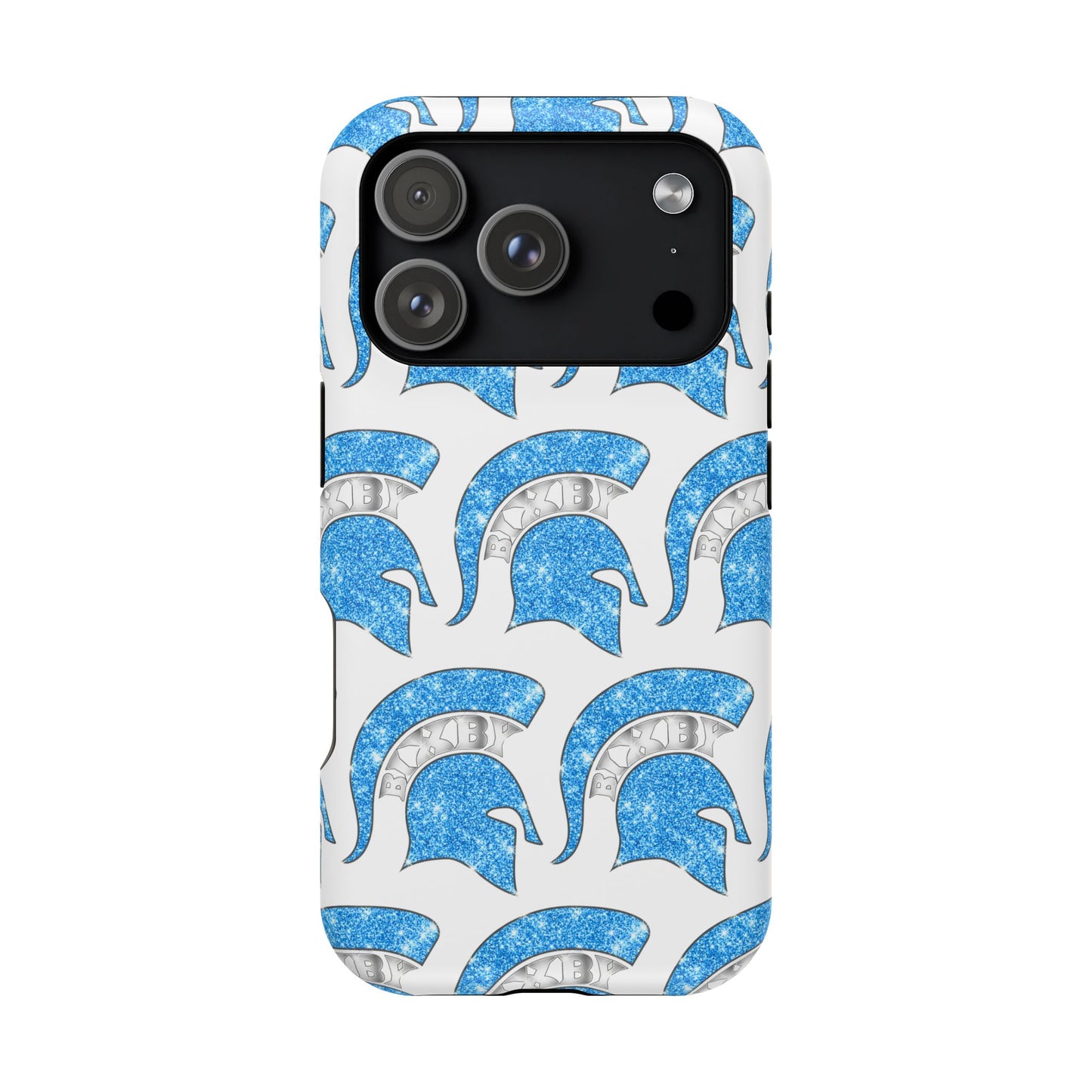 Bixby Spartan Blue Bling Logo Impact Resistant iPhone Case