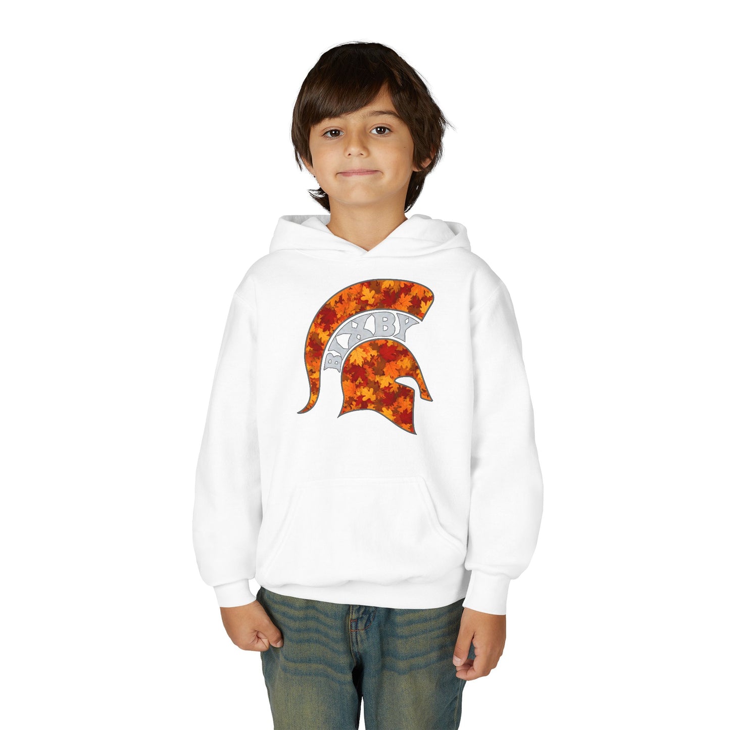Bixby Spartan Fall Helmet Youth Gildan Hoodie