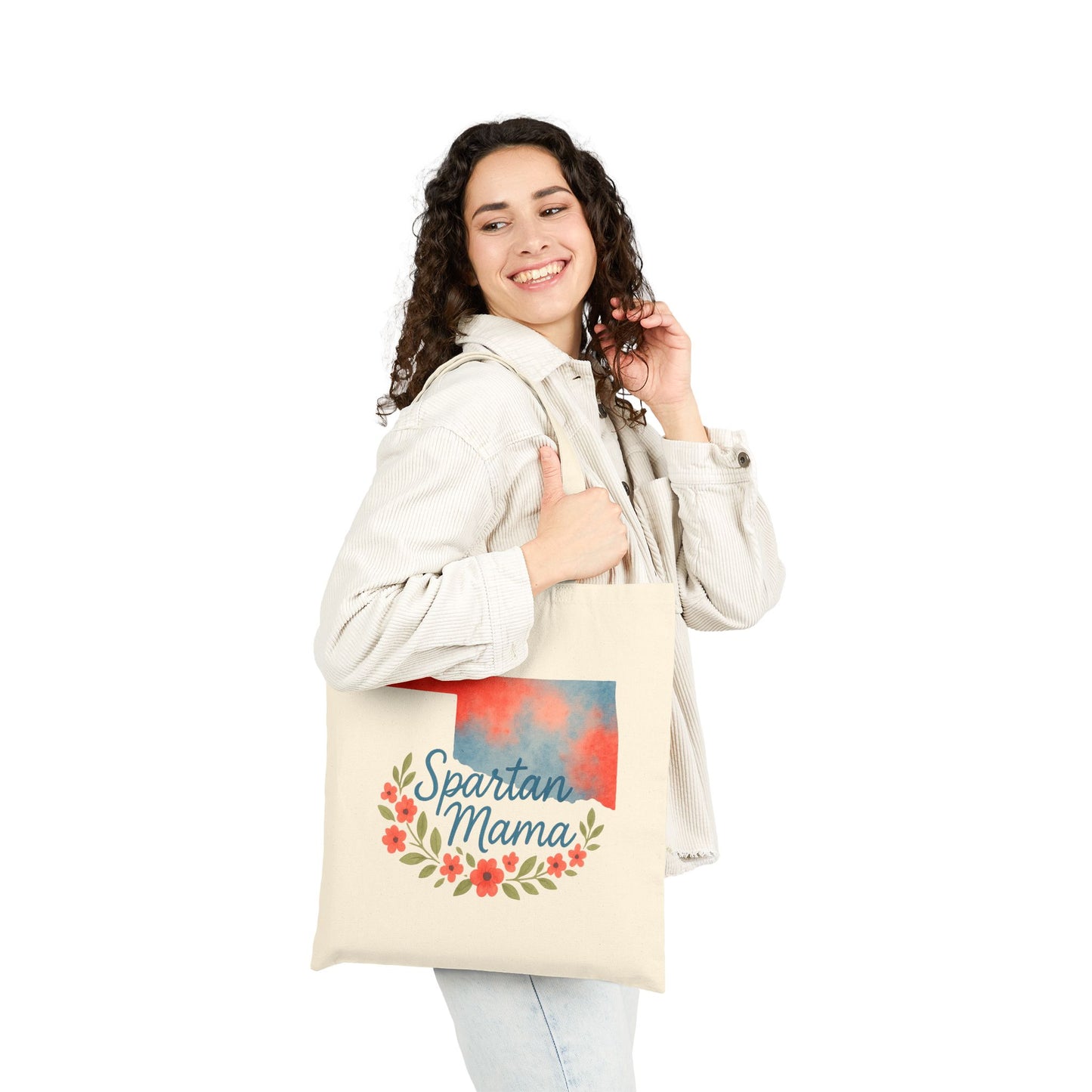 Bixby Spartan Mom Cotton Canvas Tote Bag