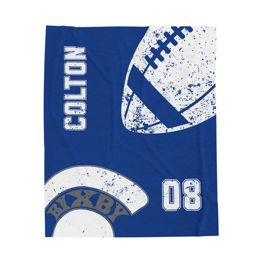 Spartan Football Velveteen Plush Blanket - Customized