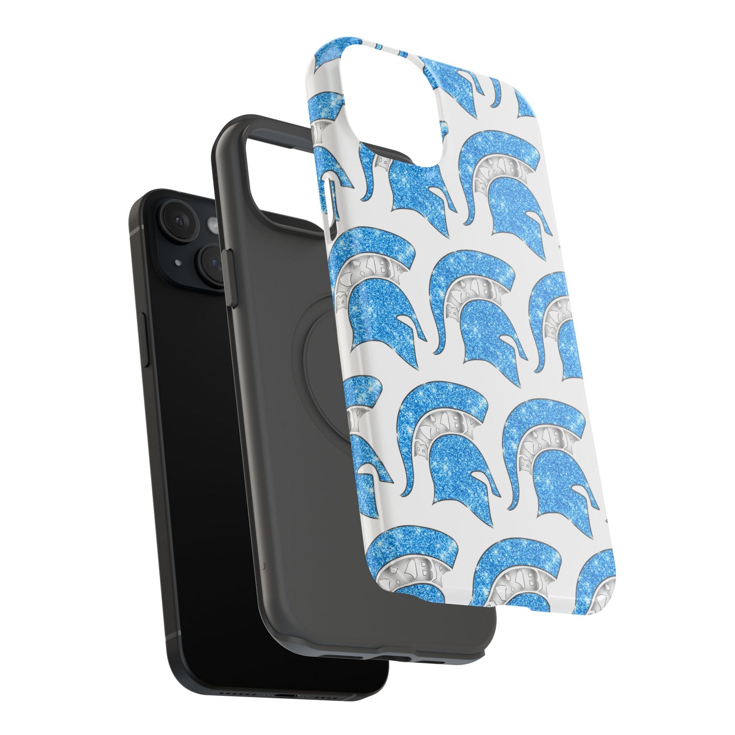 Bixby Spartan Blue Bling Logo Impact Resistant iPhone Case