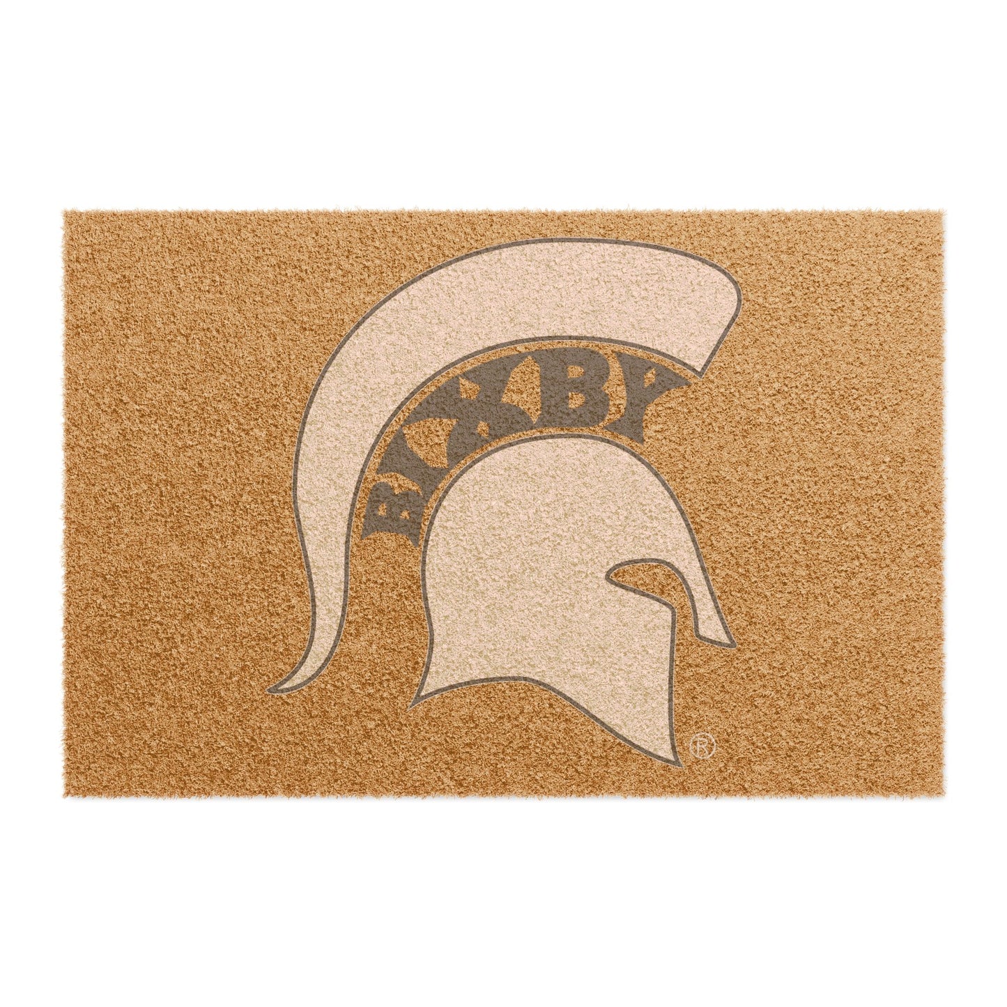 Spartan White Logo Heavy-Duty Rubber Backed Doormat