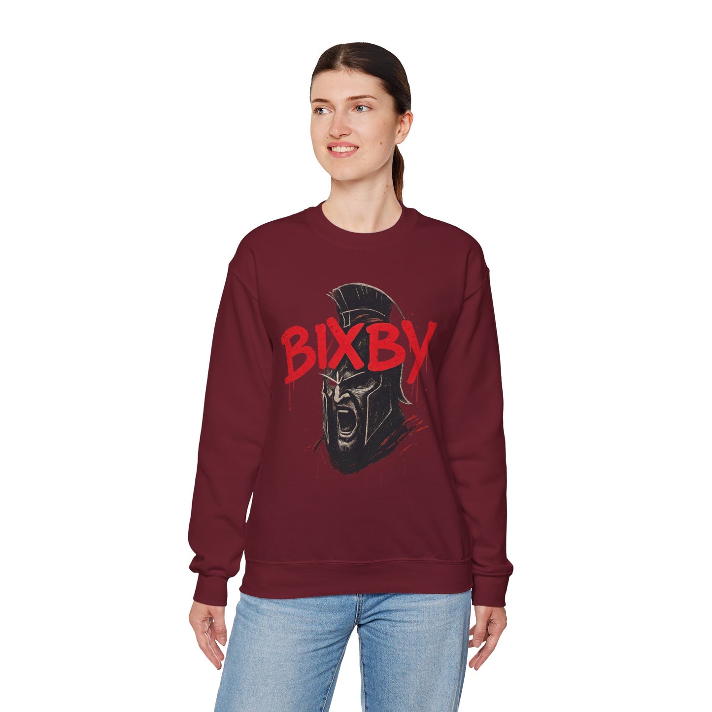 Bixby Spartan Helmet Chaos Gildan Sweatshirt
