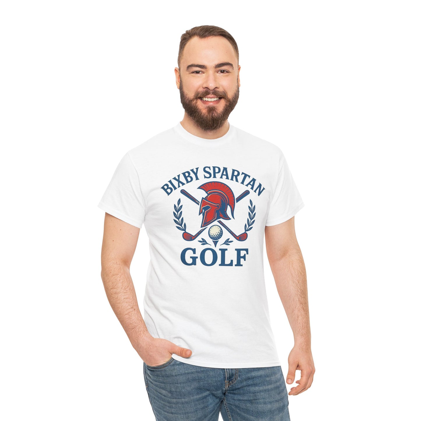 Bixby Spartans Golf Crest Gildan Tee