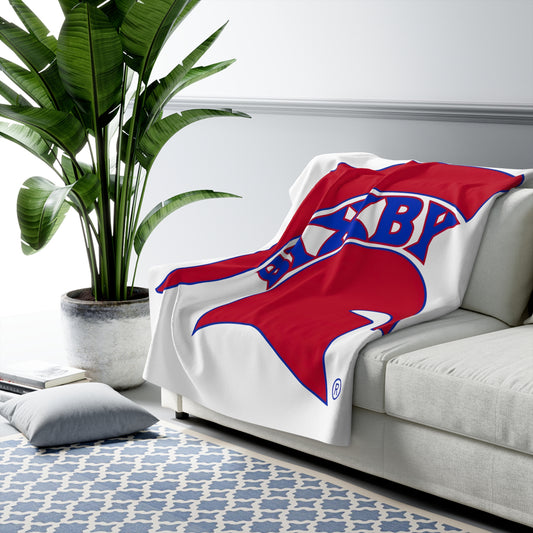 Spartan Red Logo Comfy Sherpa Fleece Blanket