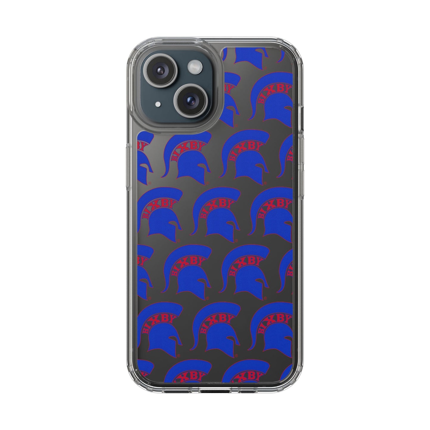 Spartan Blue Logo Clear Apple Phone Case