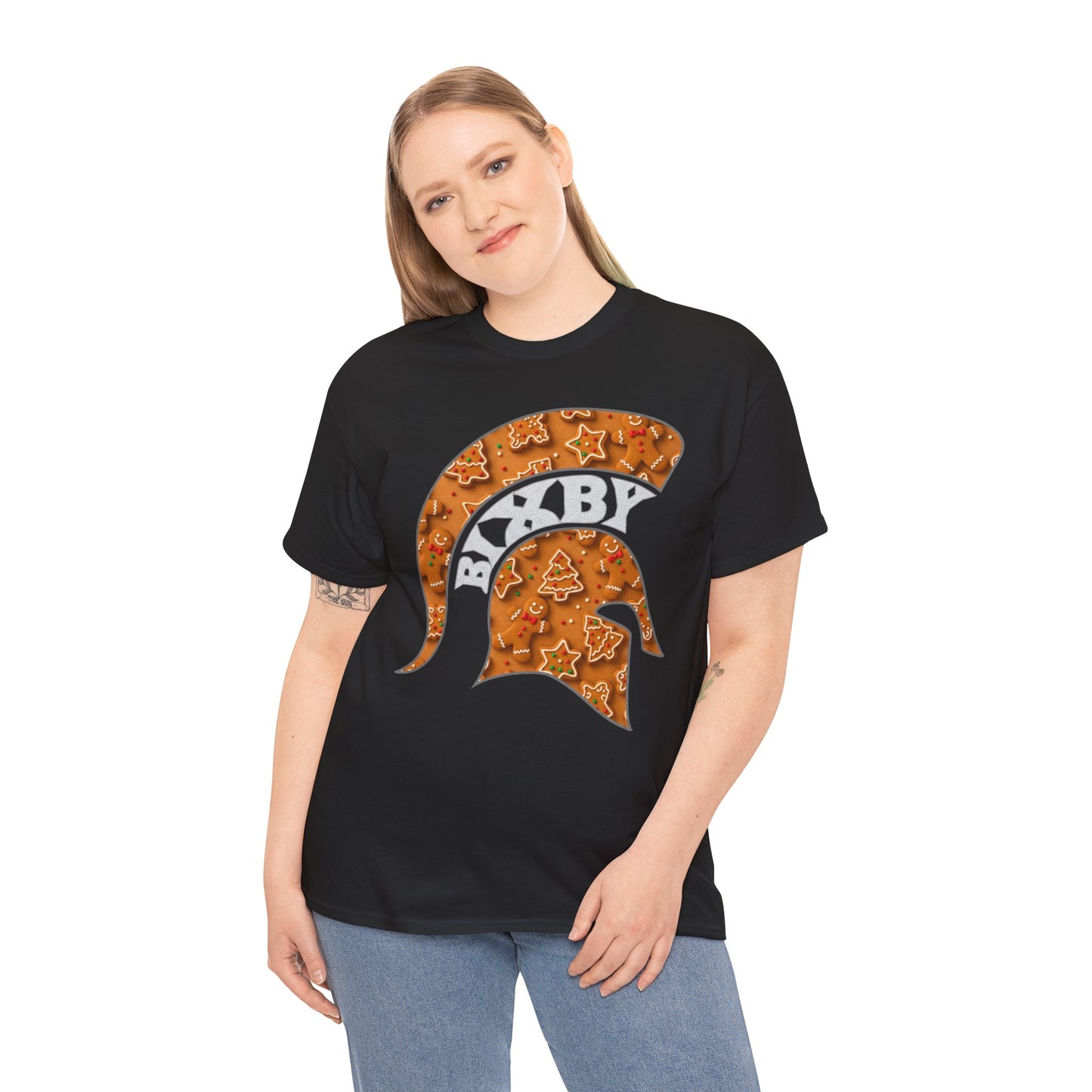 Bixby Spartan Gingerbread Helmet Gildan Tee