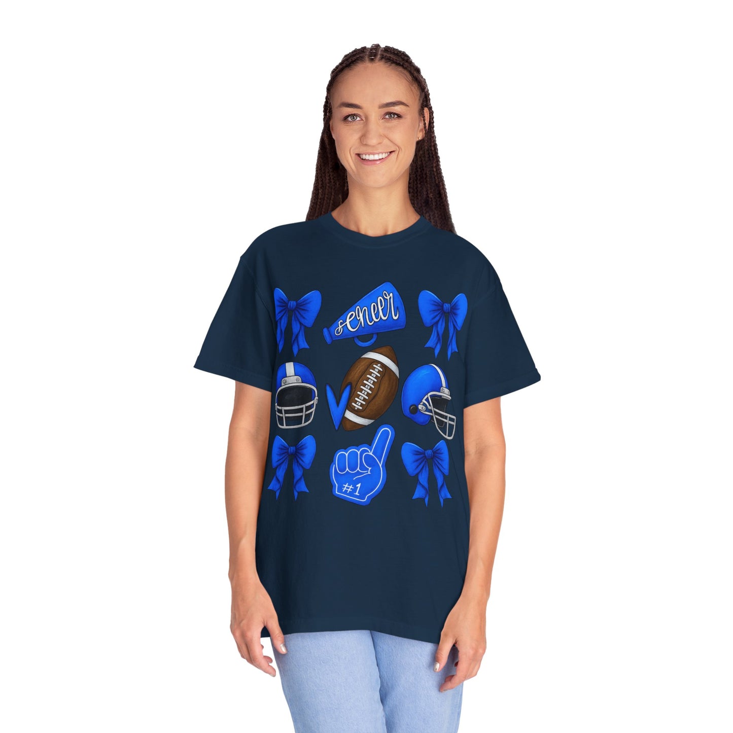 Cheer and Football Comfort Colors Tee