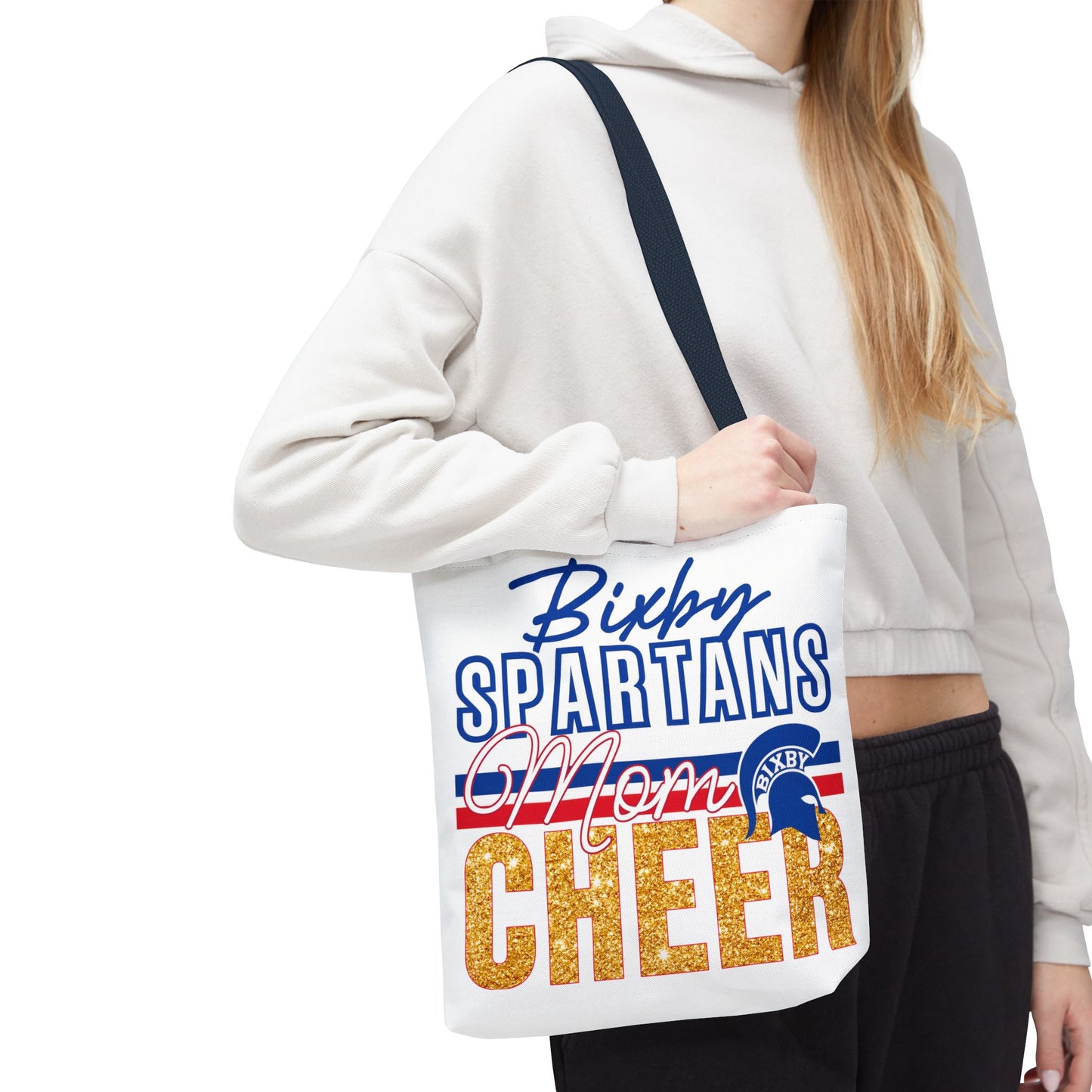 Bixby Spartans Cheer Mom Polyester Tote Bag