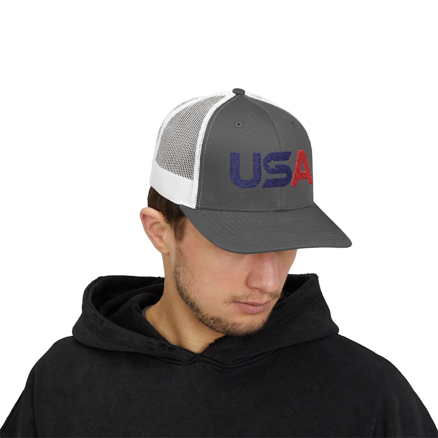 Patriotic USA Embroidered Trucker Snapback