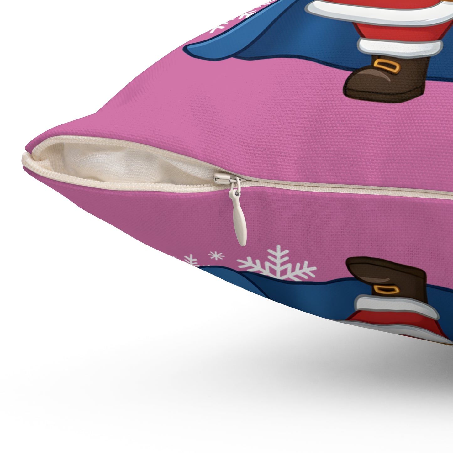 Spartan Santa Pink Christmas Pillow