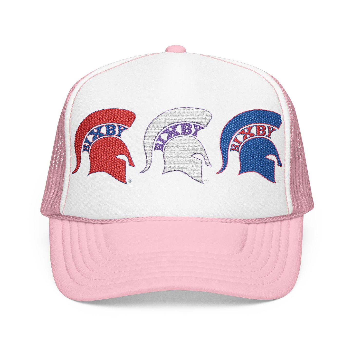 Bixby Spartan Red, White and Blue Embroidered Foam Trucker Hat