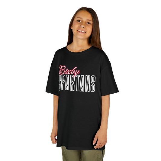 Bixby Spartans Cursive Youth Gildan Tee