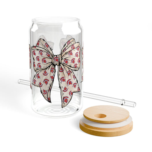 Spartan Bow 16oz Sipper Glass with Straw
