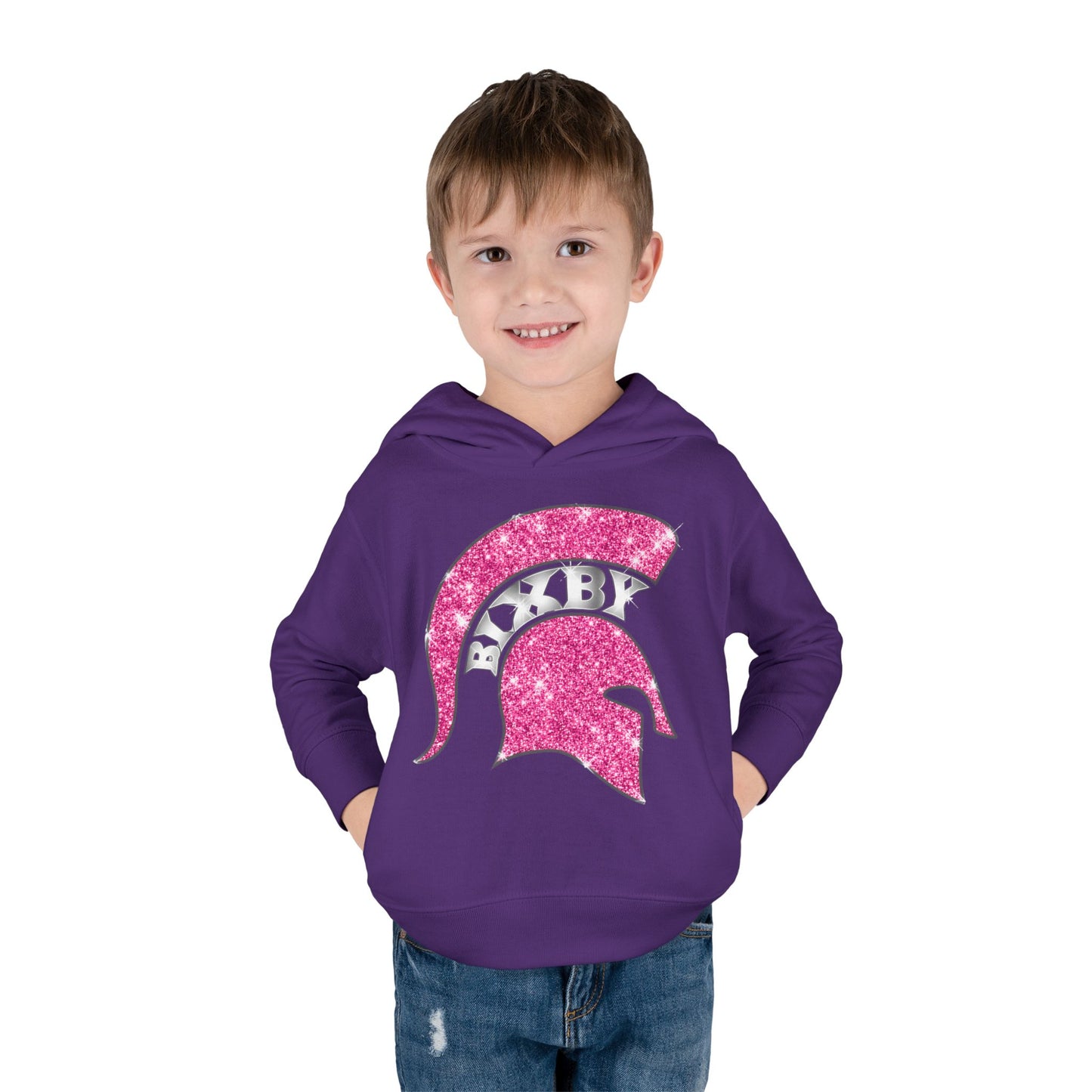 Bixby Spartans Pink Bling Toddler Rabbit Skins Hoodie