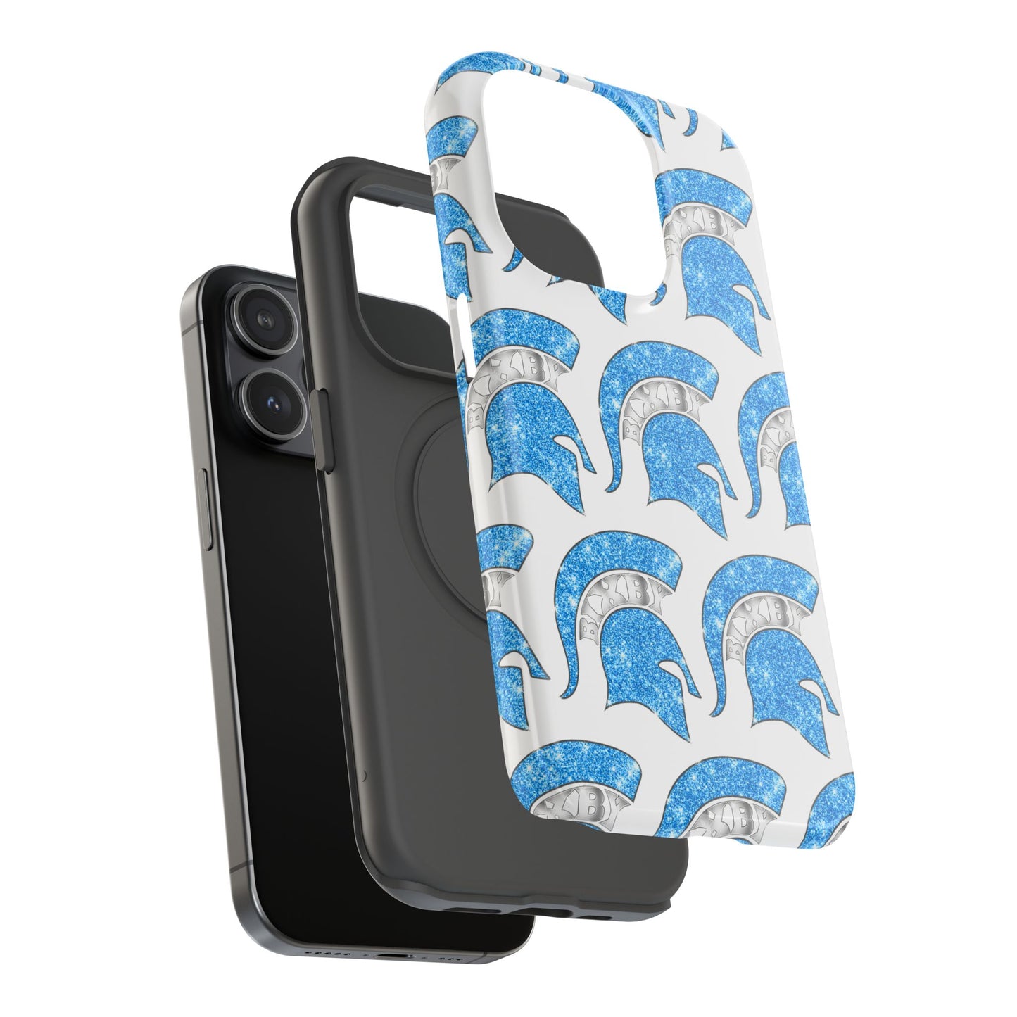 Bixby Spartan Blue Bling Logo Impact Resistant iPhone Case