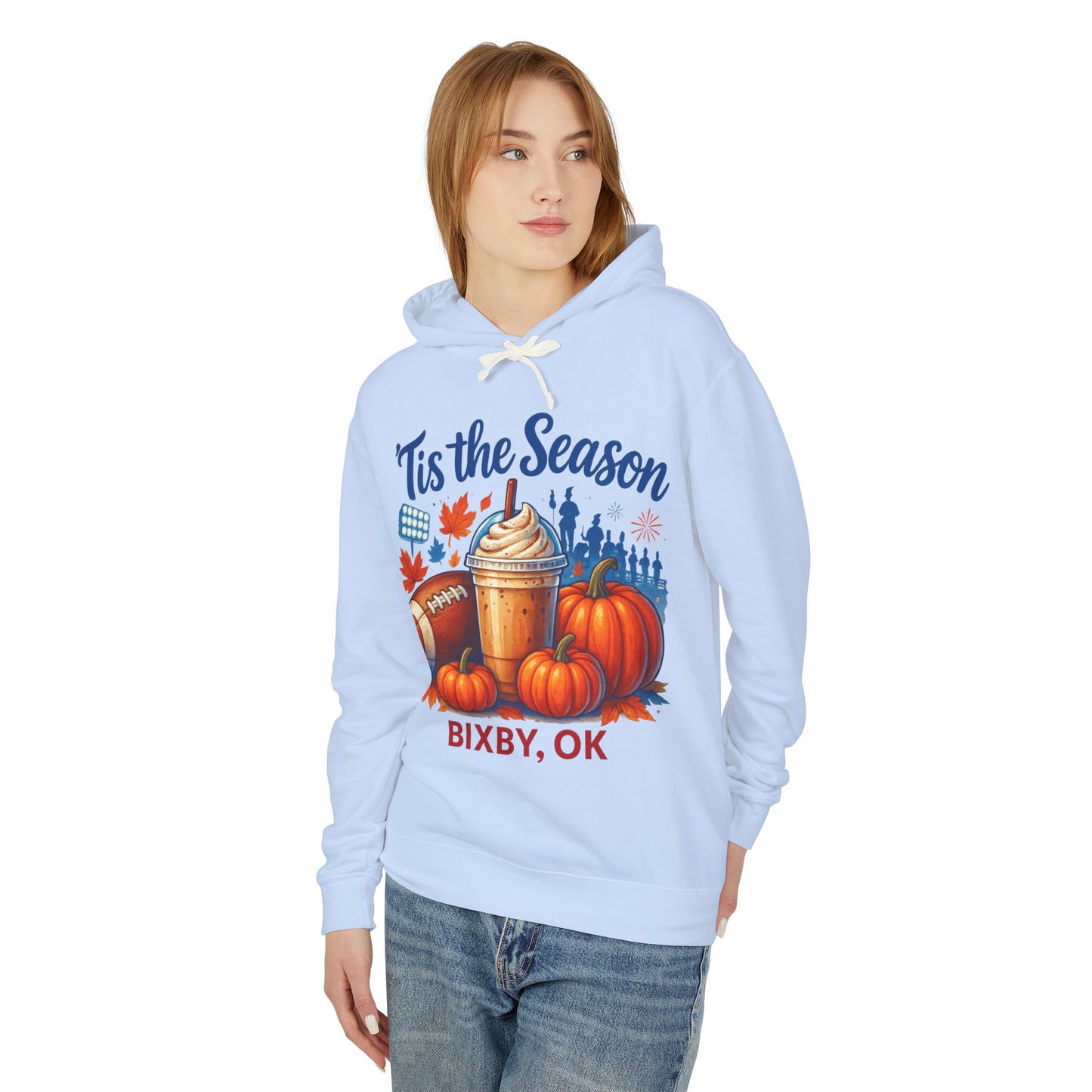 Bixby Football Mom Pumpkin Spice Comfort Colors Hoodie