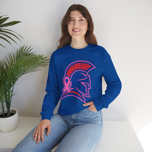 Spartan Helmet Breast Cancer Awareness Gildan Sweatshirt