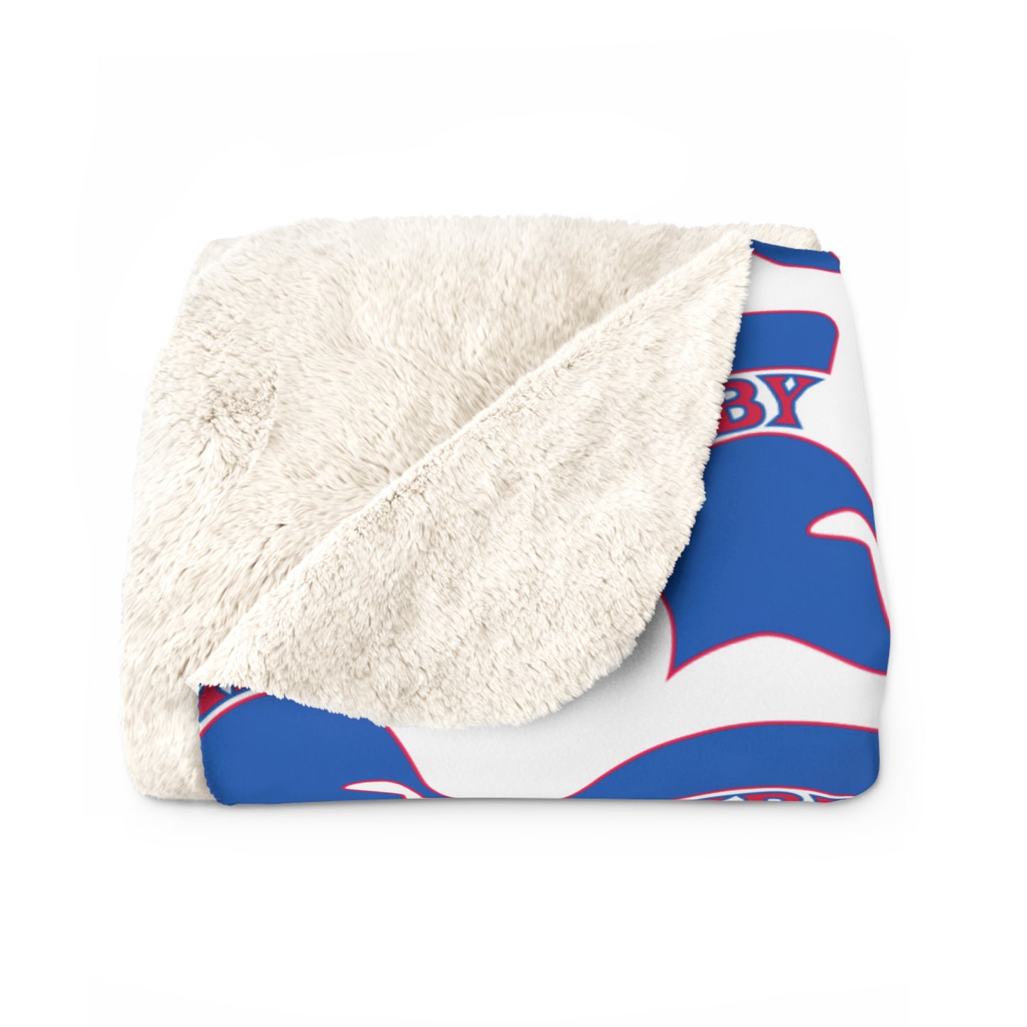 Bixby Blue Patterned Logo Comfy Sherpa Fleece Blanket