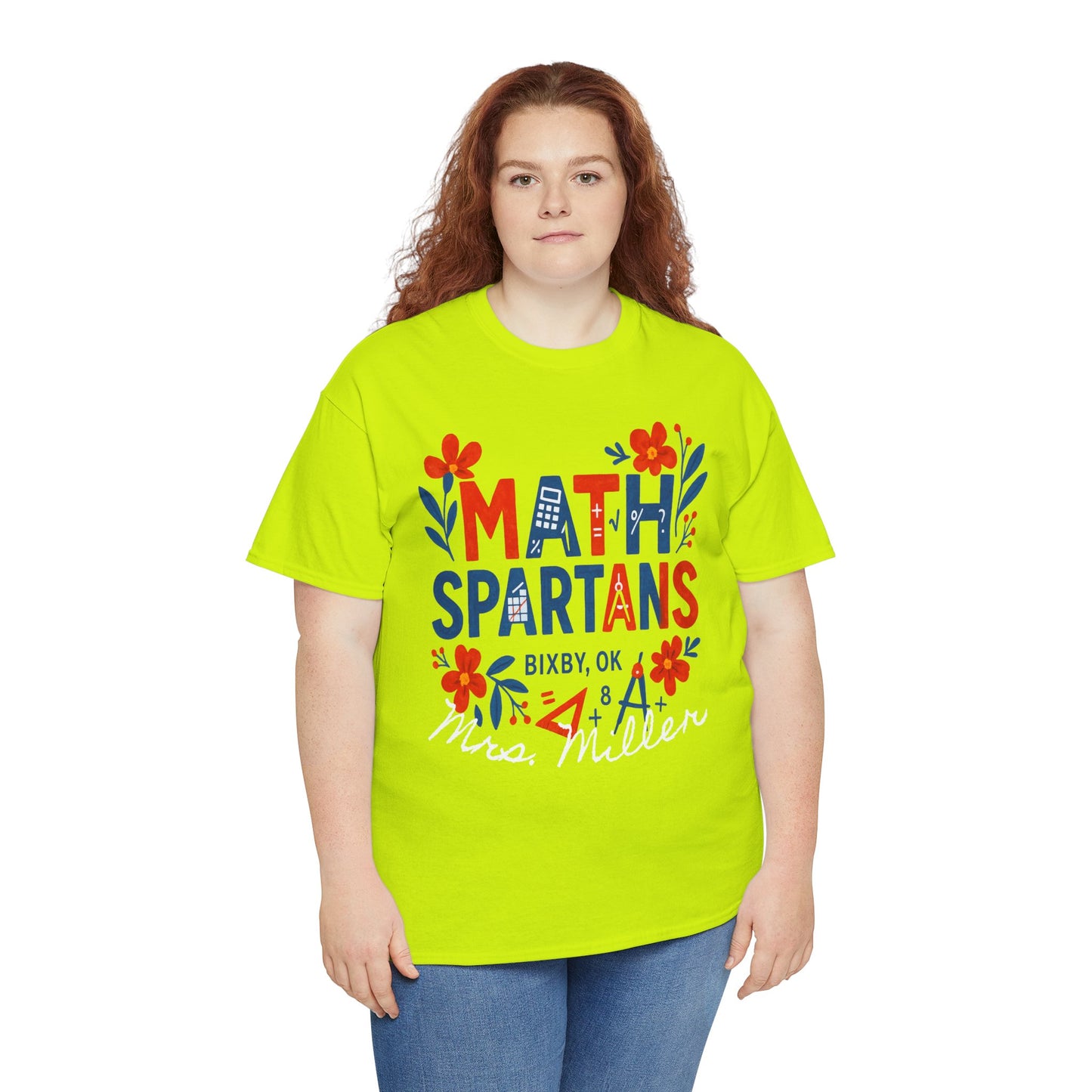 Floral Spartan Math Personalized Gildan Tee