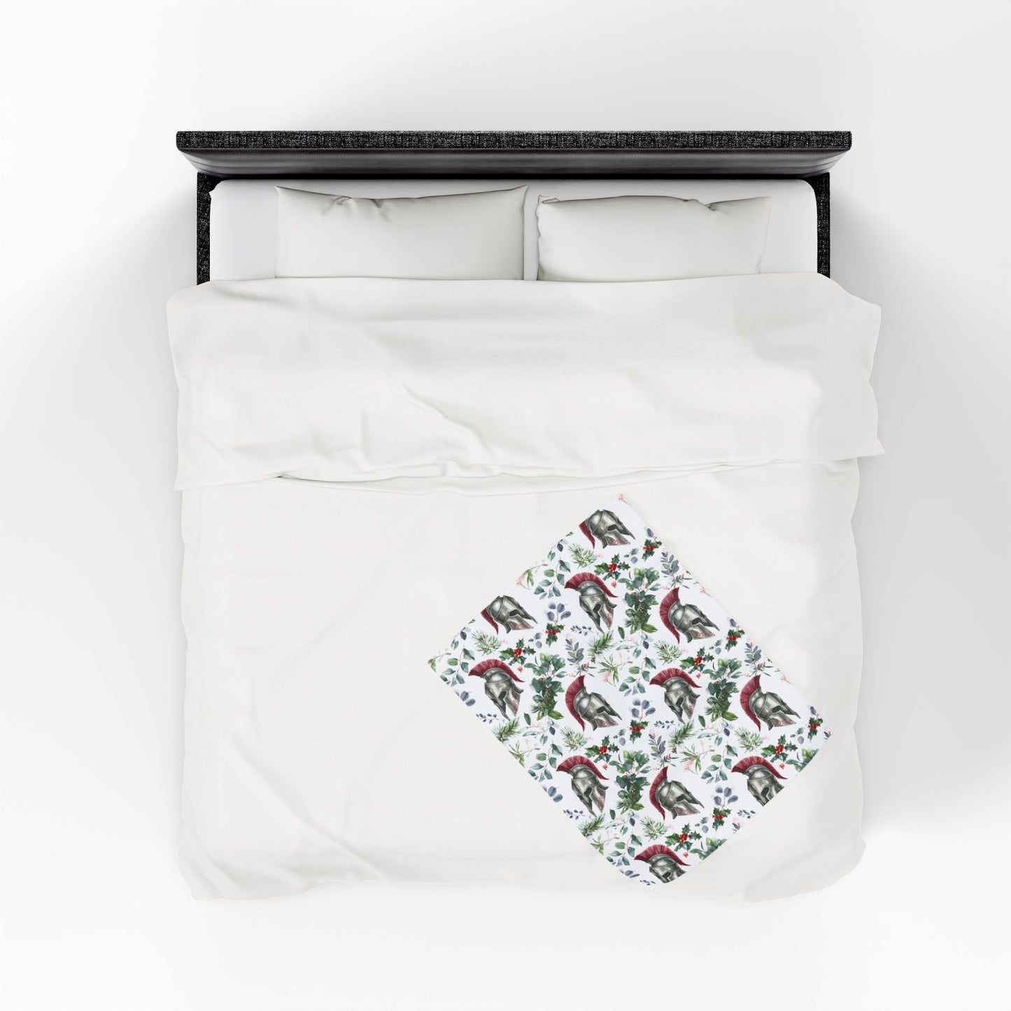 Spartan Christmas Floral Velveteen Plush Blanket