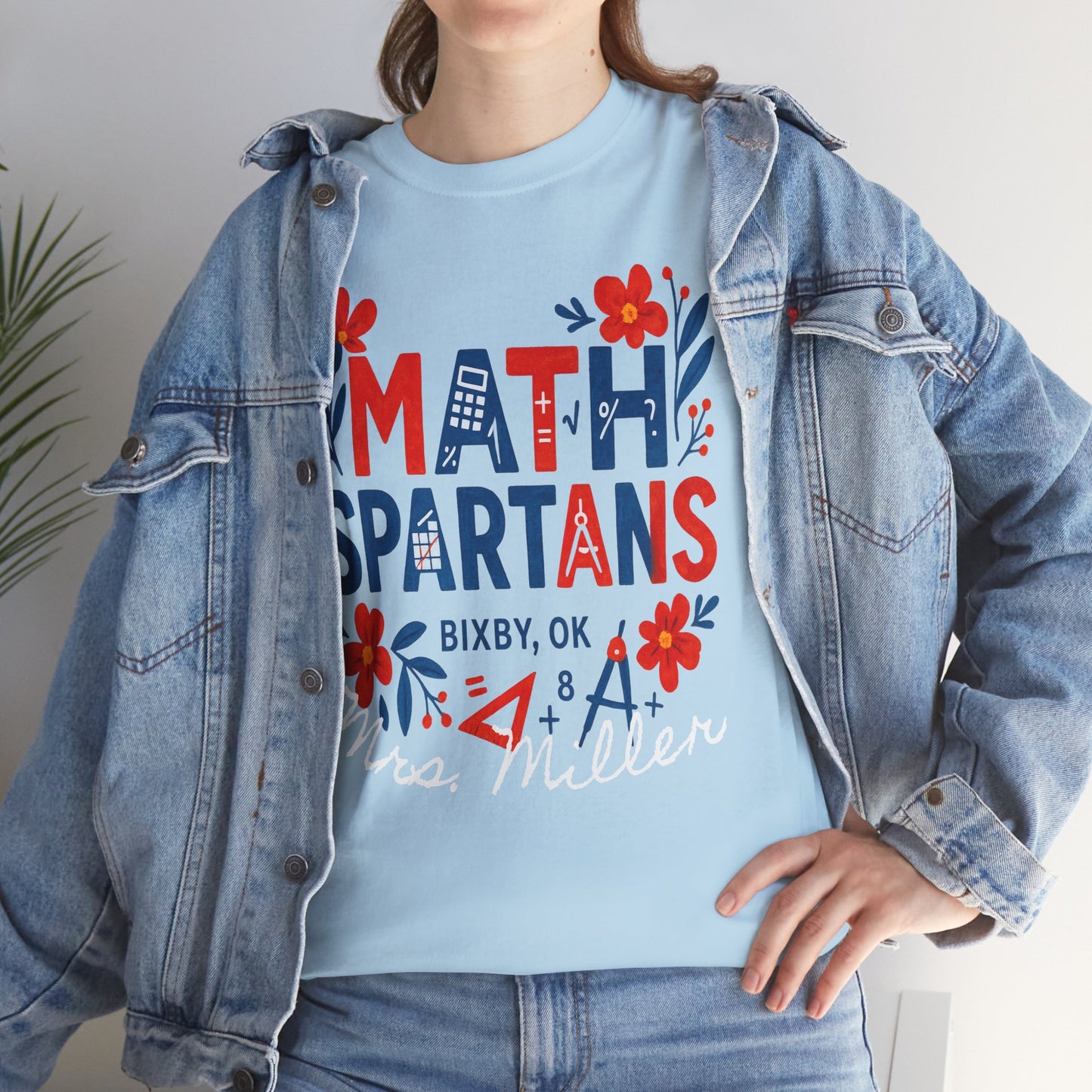 Floral Spartan Math Personalized Gildan Tee
