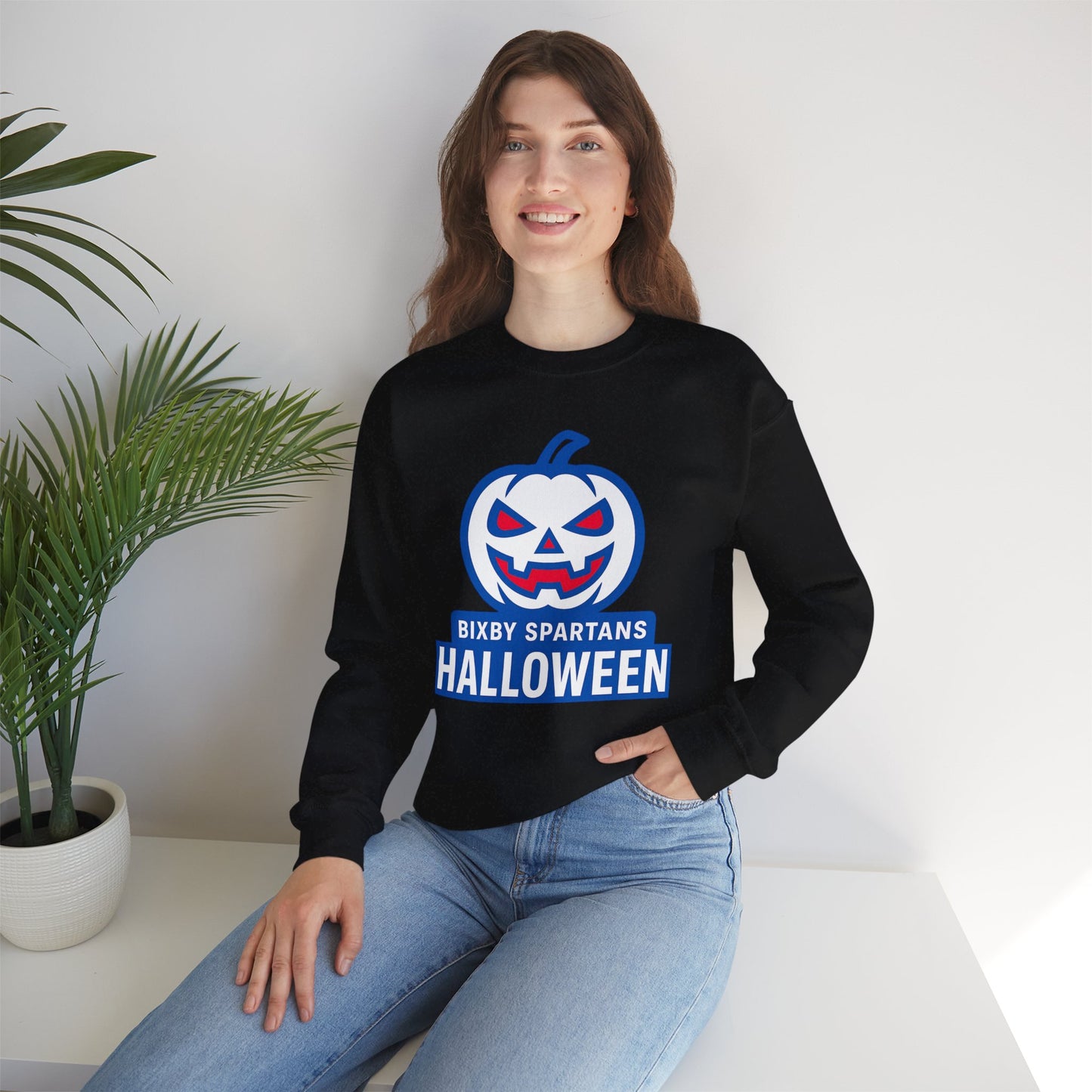 Bixby Spartans Halloween Gildan Sweatshirt